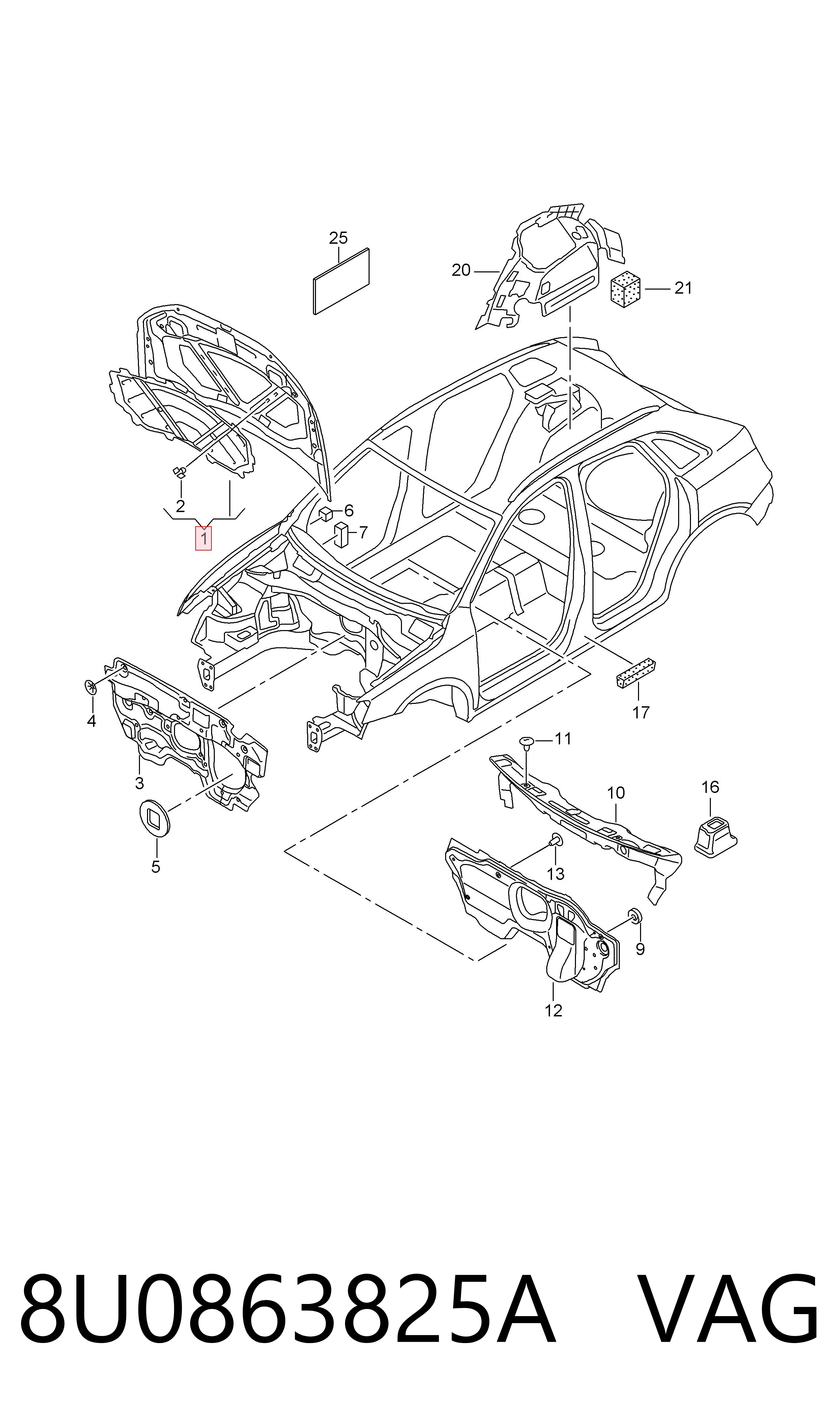  Wygluszenie maski Audi Q3 