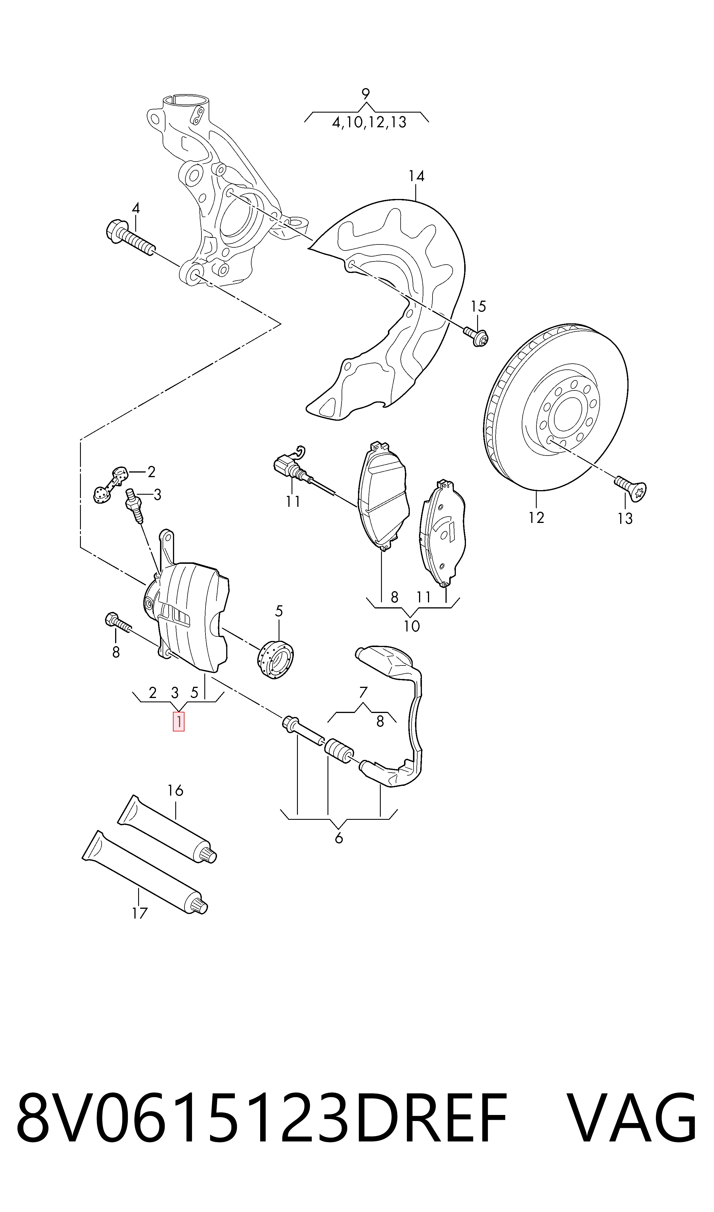 8V0615123DREF VAG