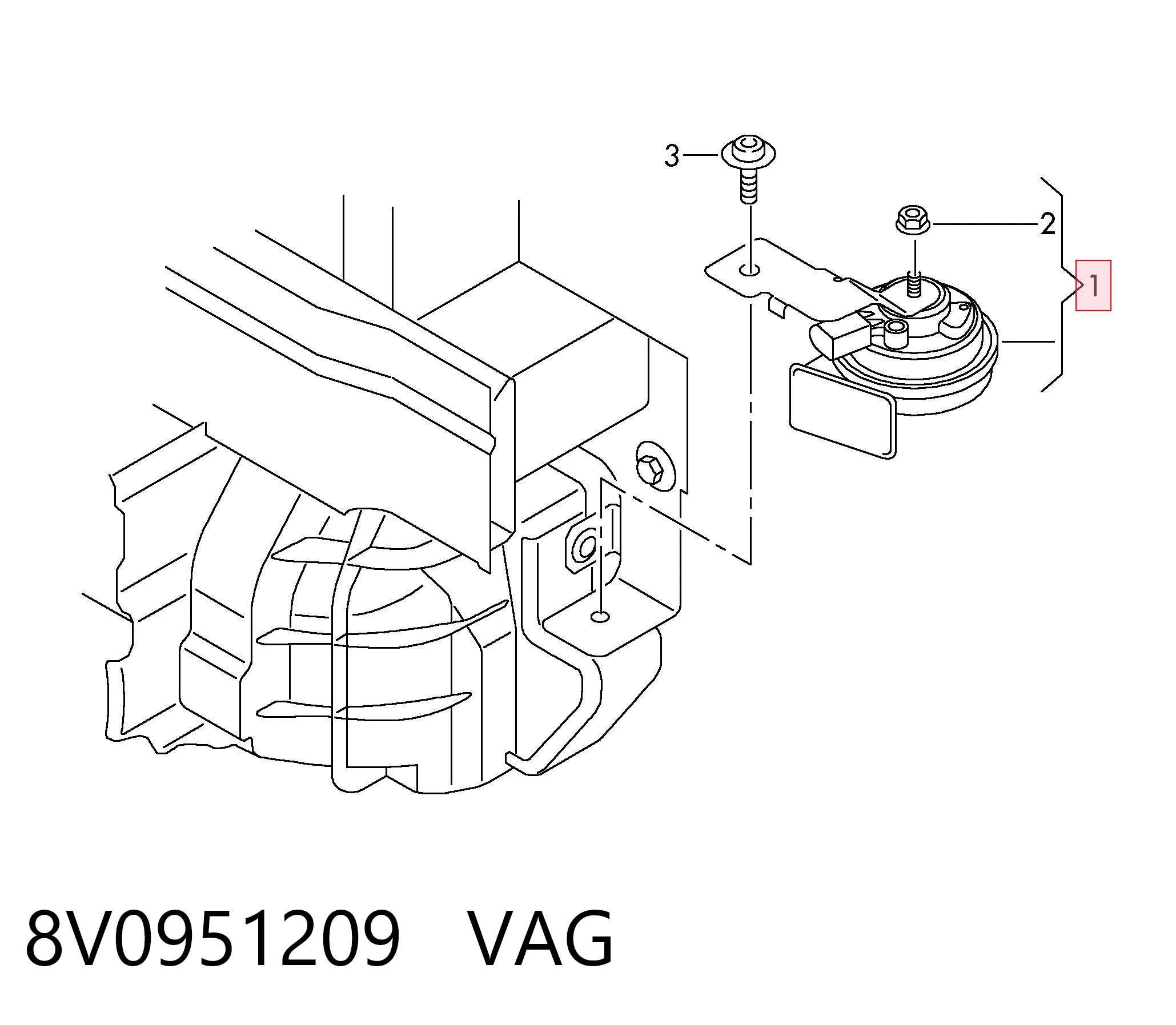 8V0951209 VAG Sygnał dźwiękowy (klakson)