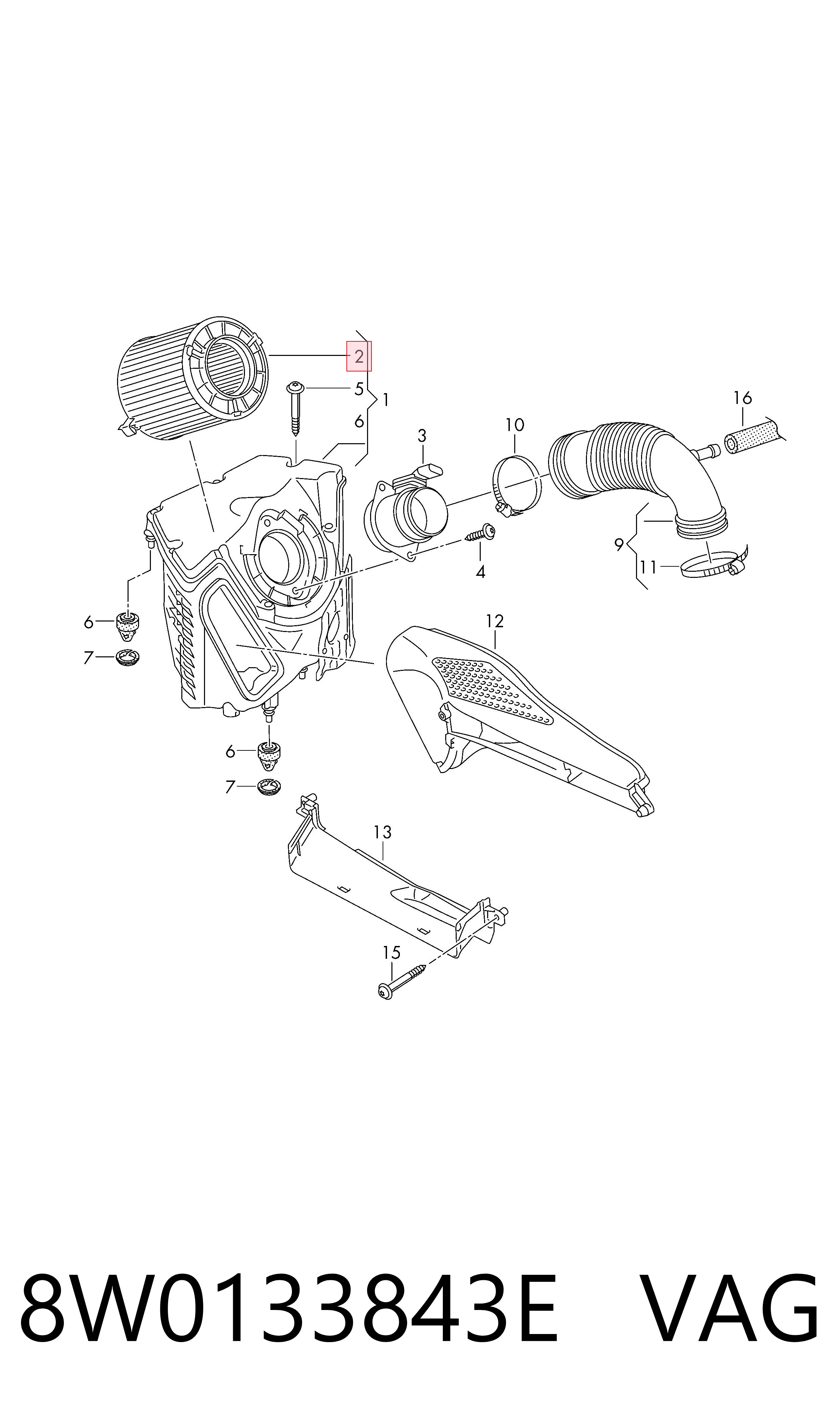 8W0133843E VAG Filtr powietrza