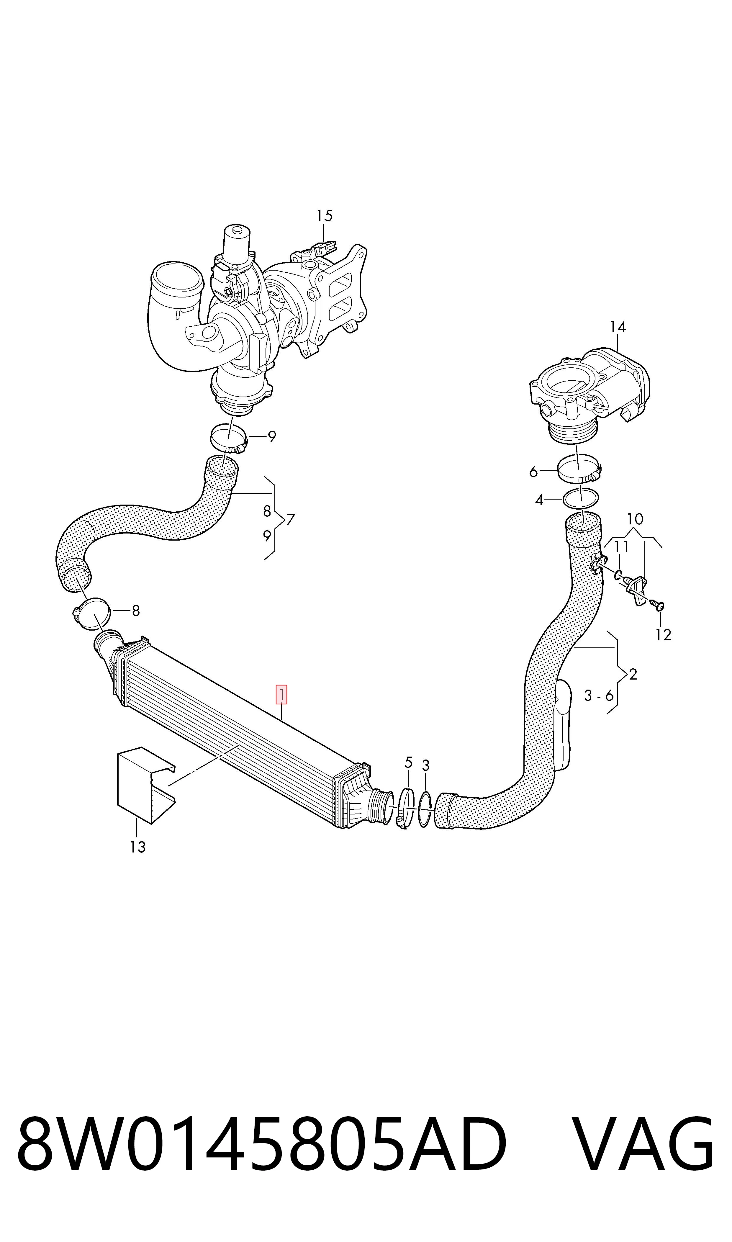 8W0145805AD VAG Chłodnica intercoolera