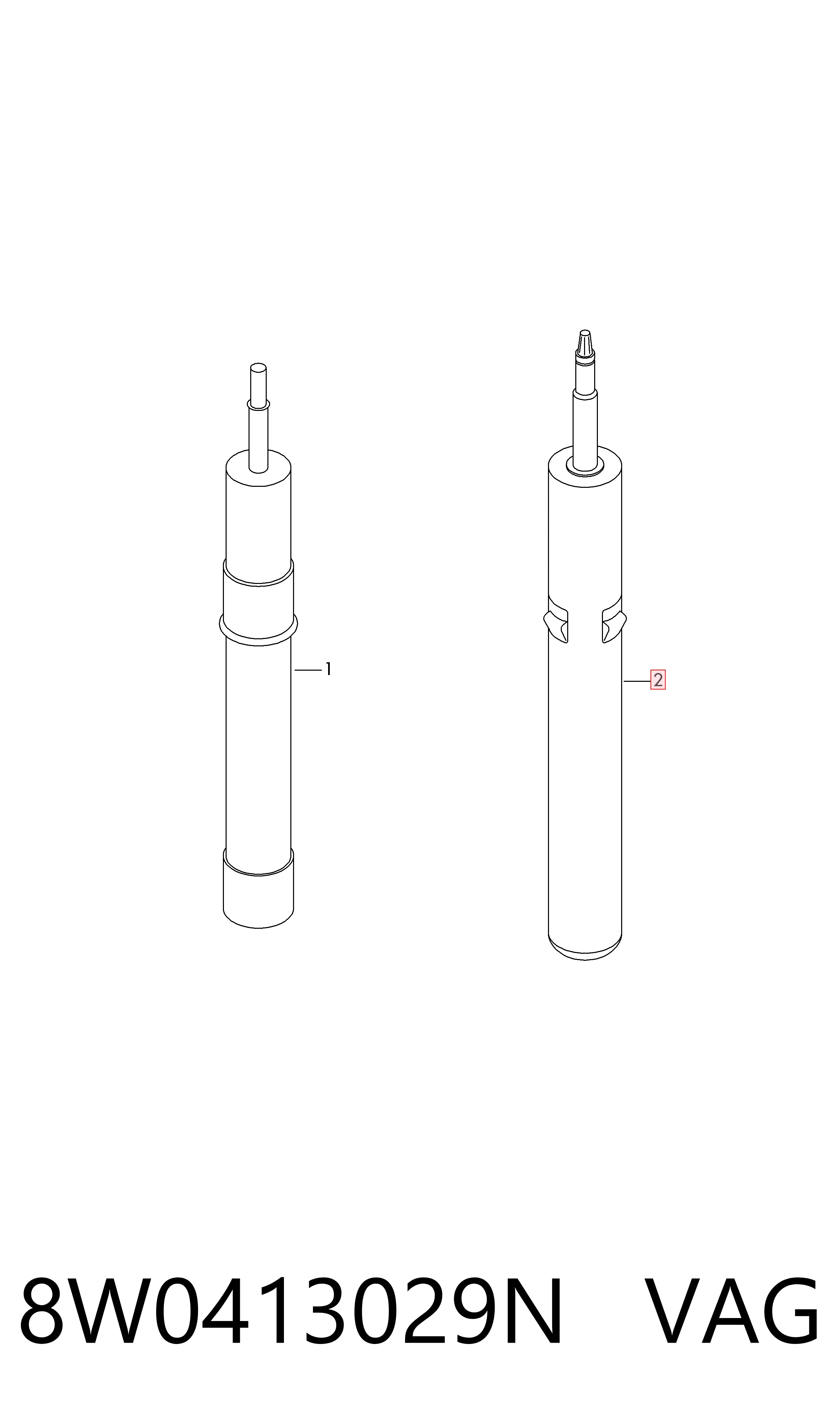 Amortyzator przedni VAG 8W0413029N cena, od 360,94 USD