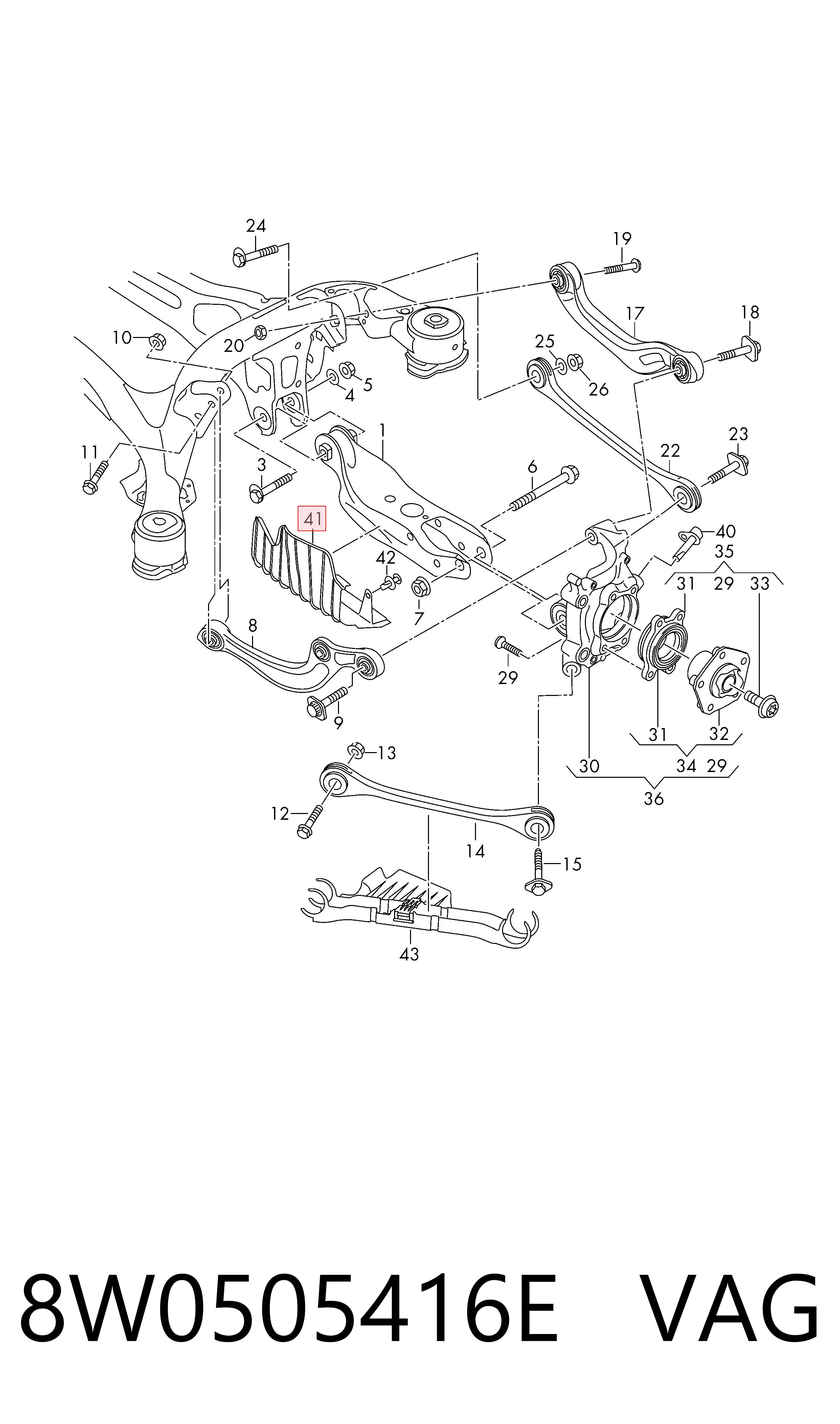 8W0505416E VAG Ochrona dolnego wahacza tylnego