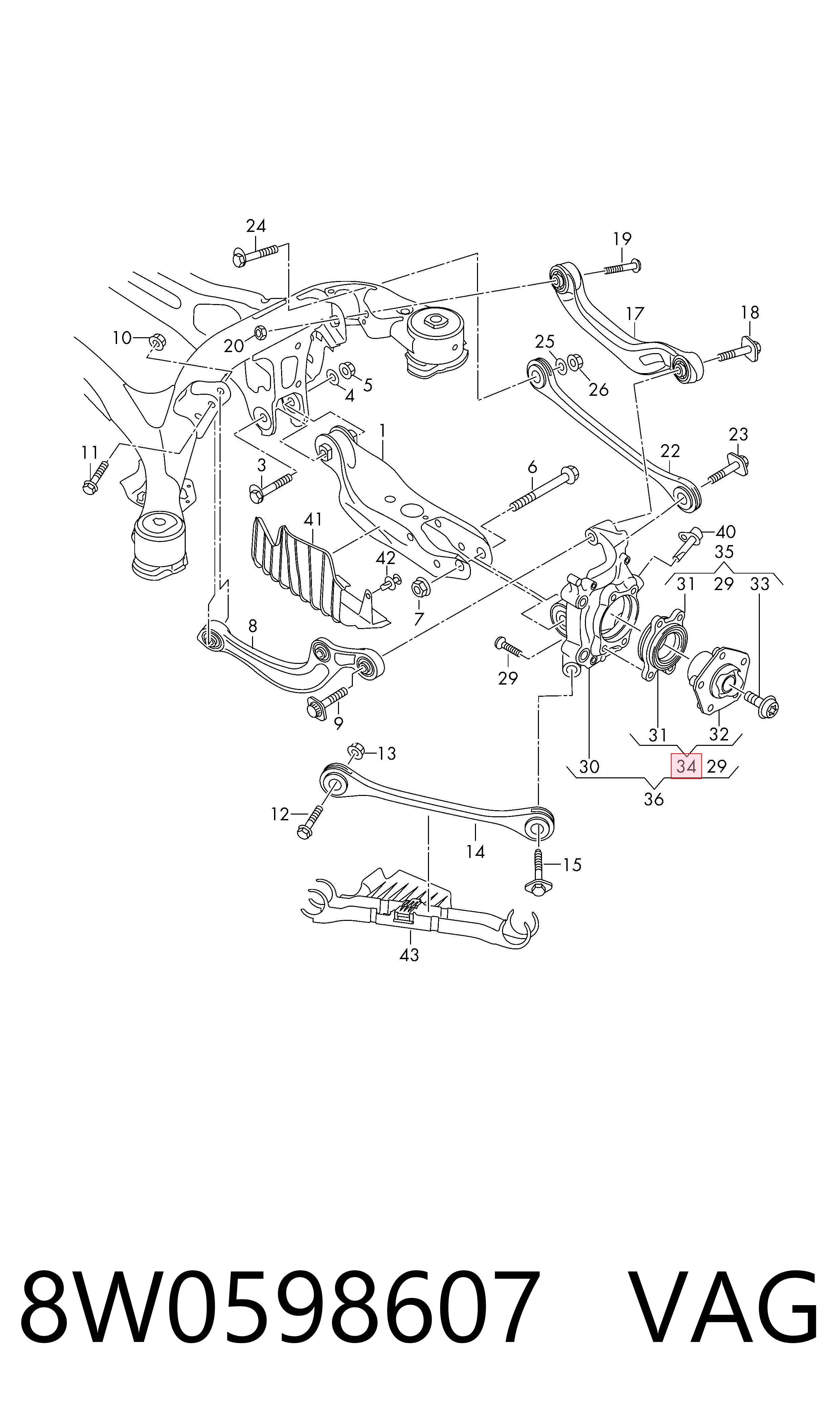 8W0598607 VAG Piasta tylna