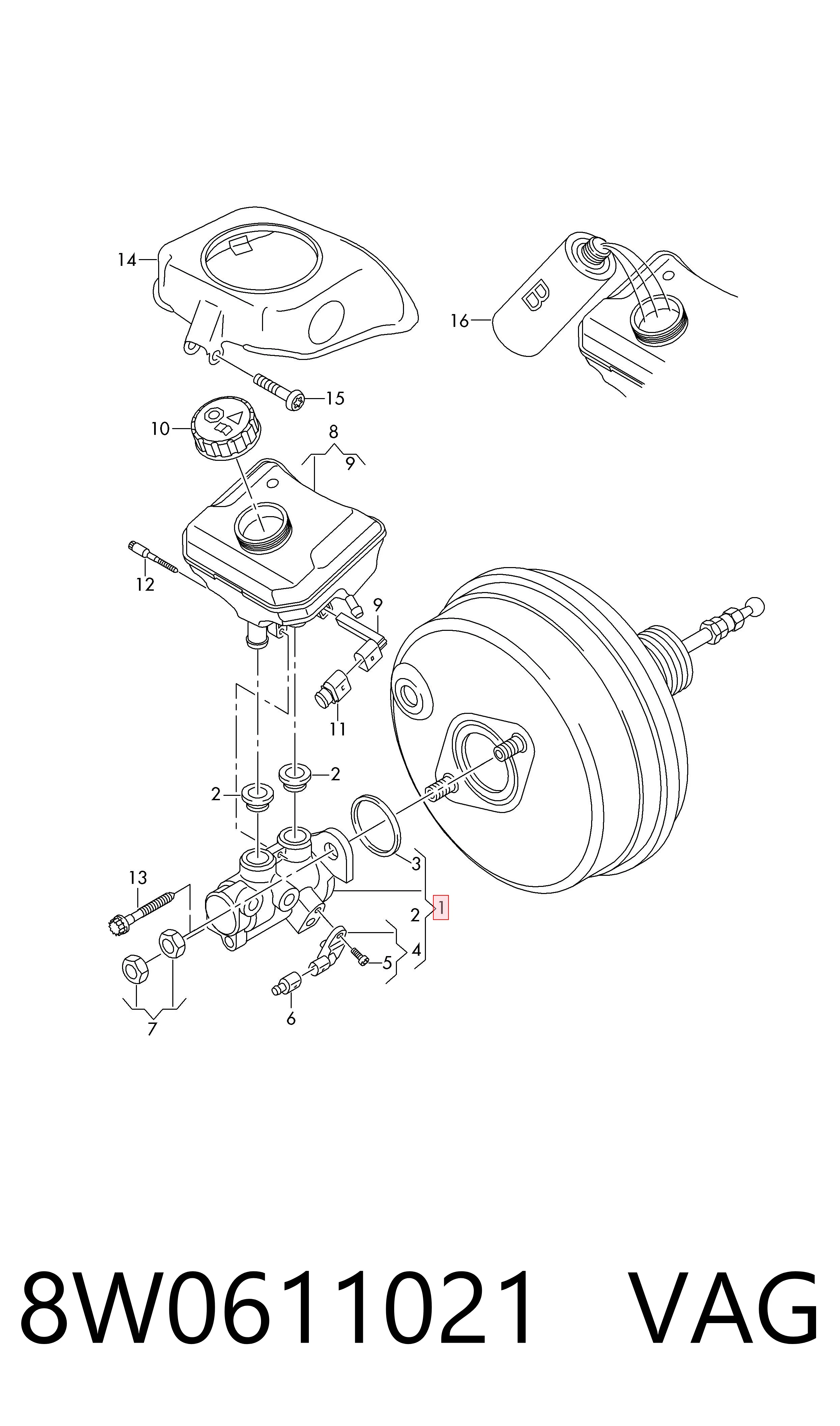 Główny cylinder hamulców Audi A4 B9 sedana (8W2, 8WC) (2015 - 2026) cena, od 121,31 USD