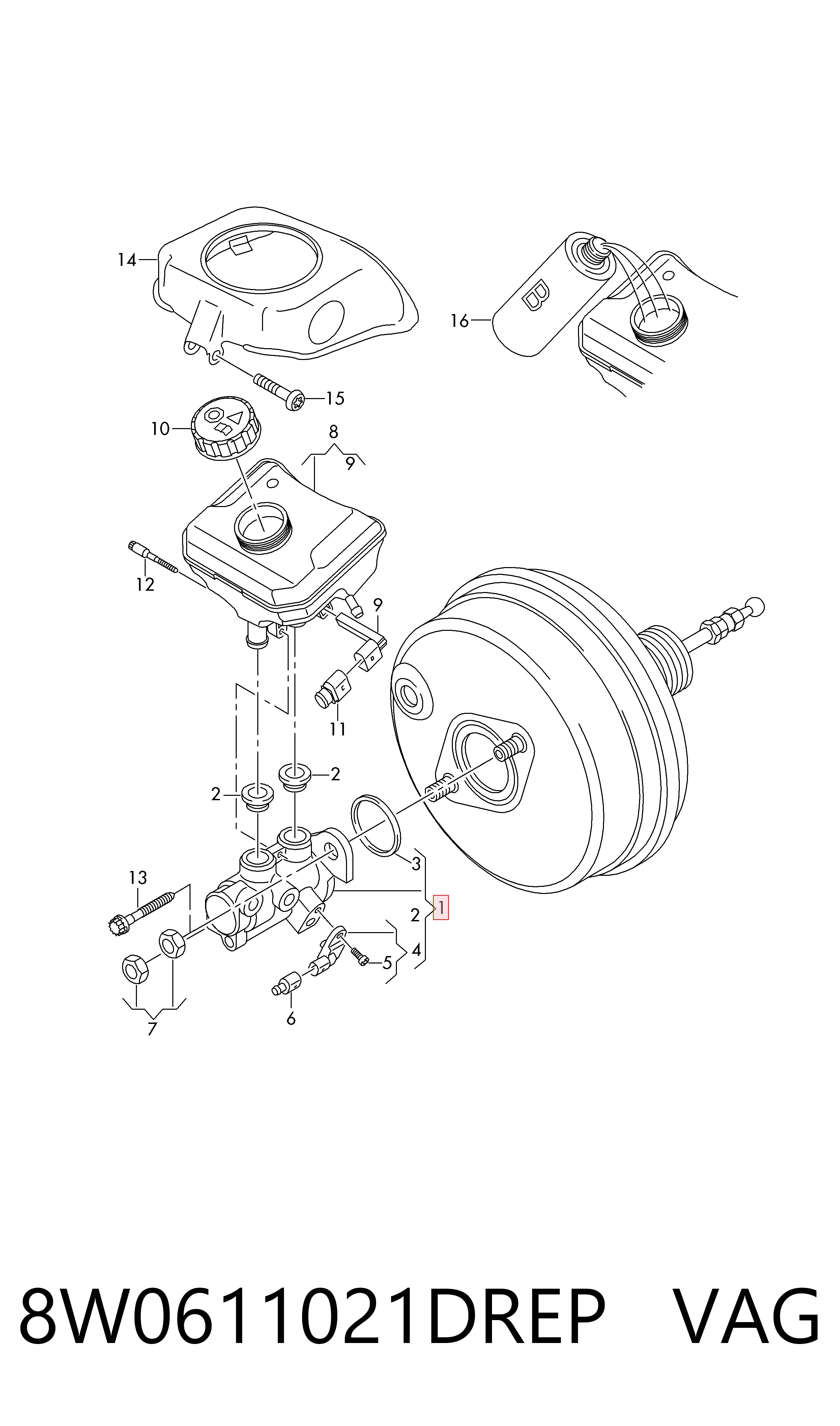  Główny cylinder hamulców Audi A4 