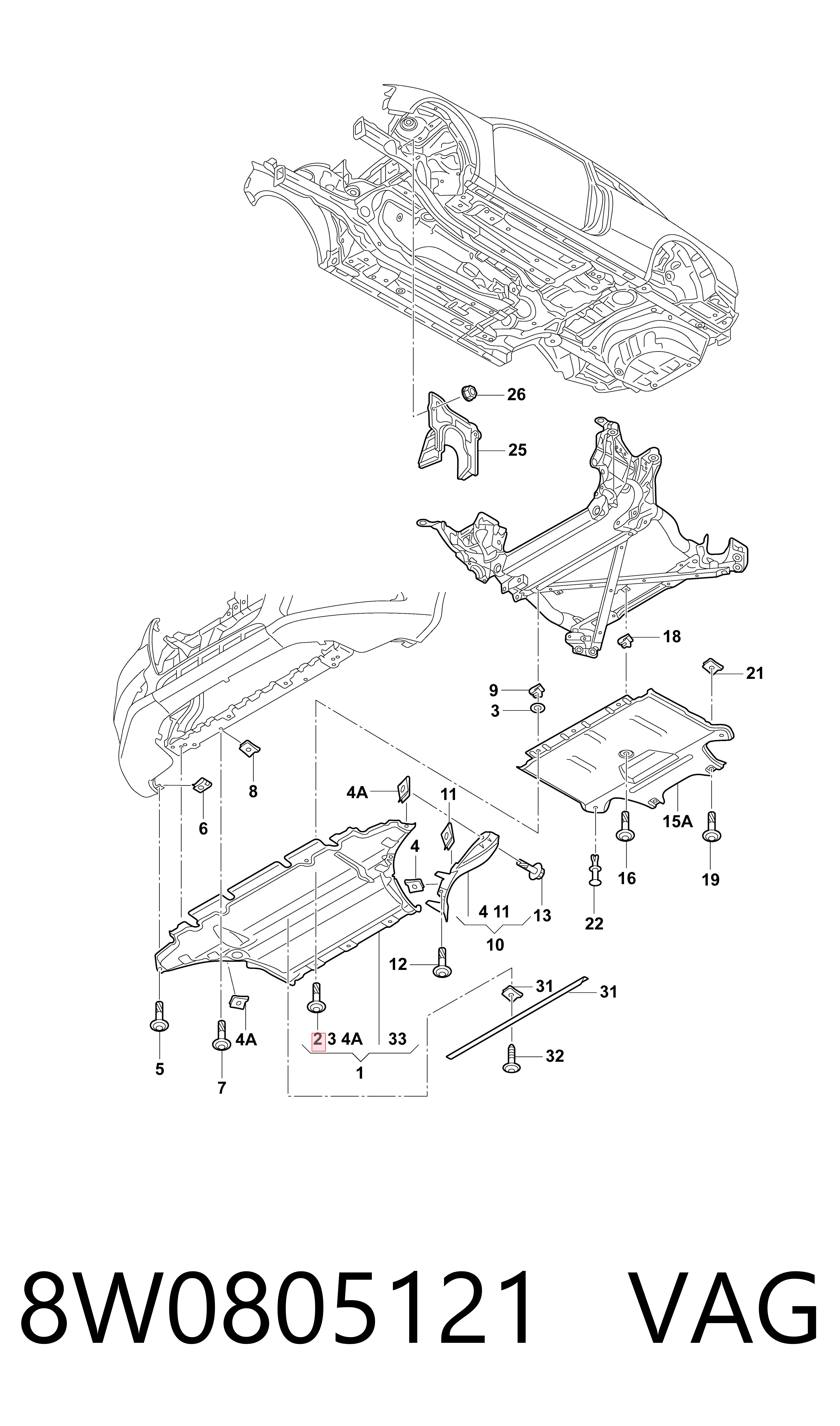 Do koszyka Osłona silnika, miski (przedziału silnika) Audi Q7  4MB, 4MG, 4MQ