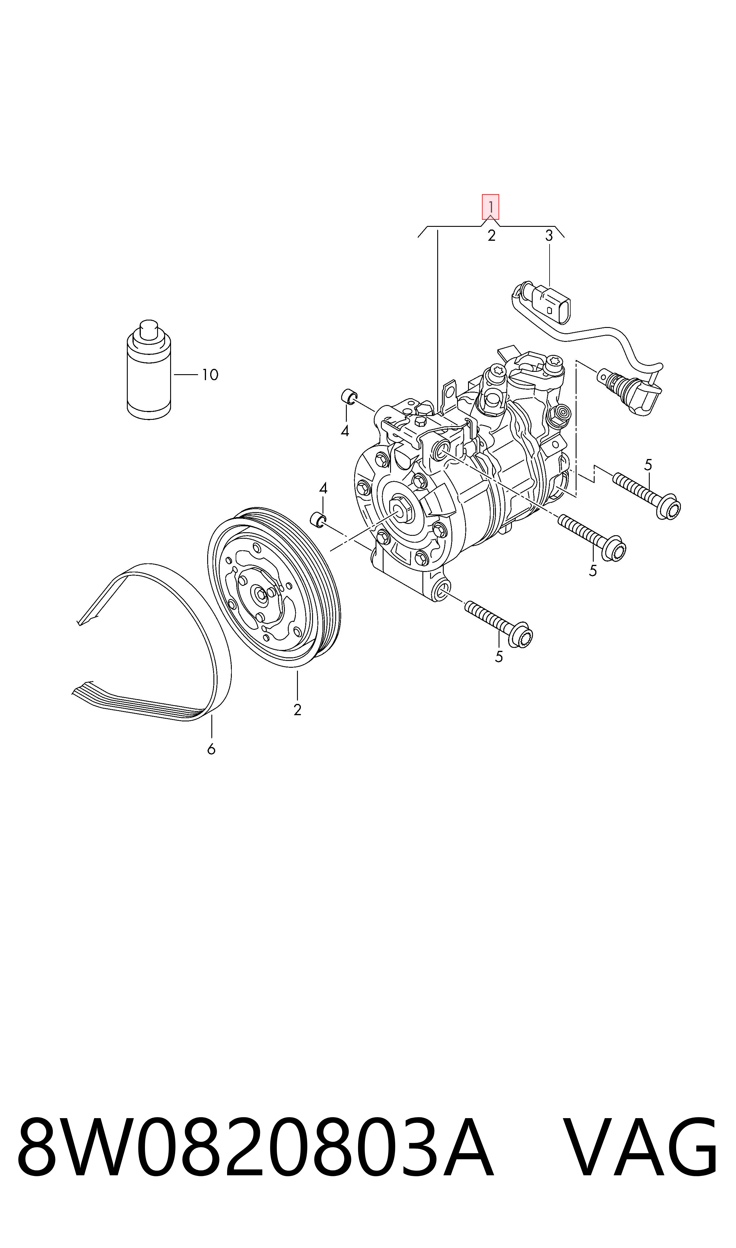 8W0820803A VAG Sprężarka klimatyzacji