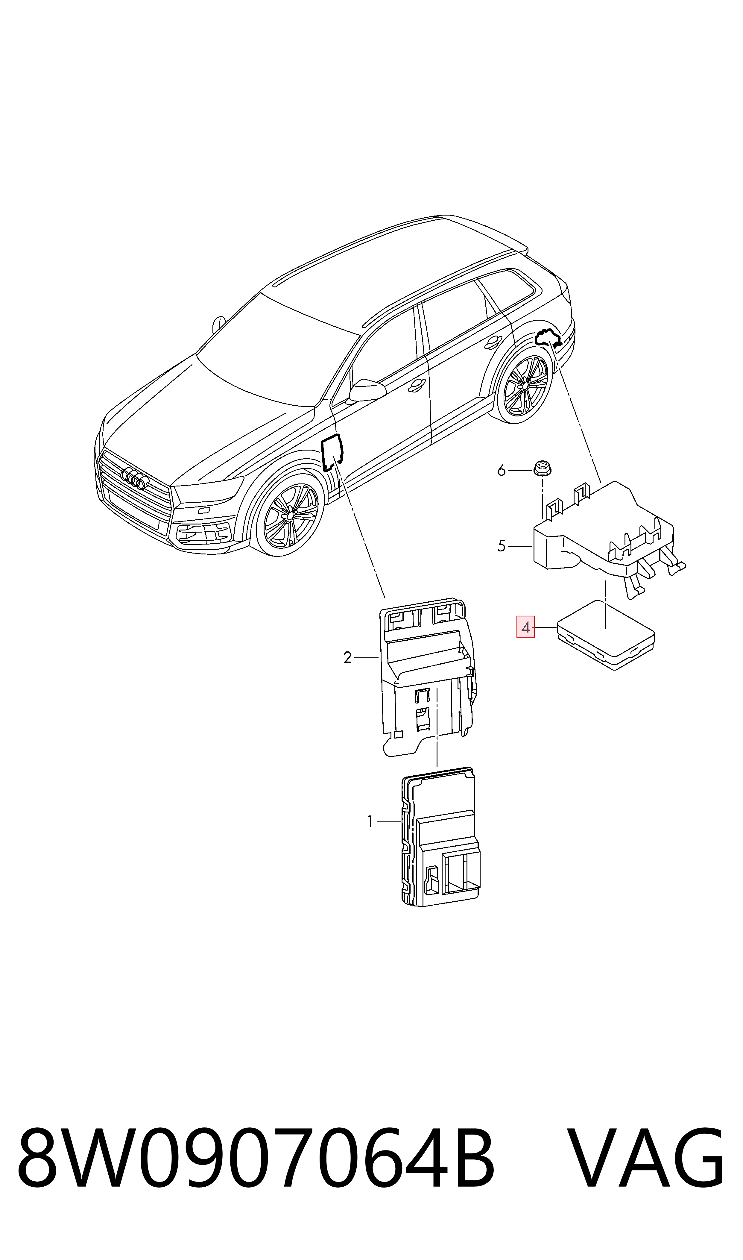 Blok komfortu do Audi Q7  4MB, 4MG, 4MQ