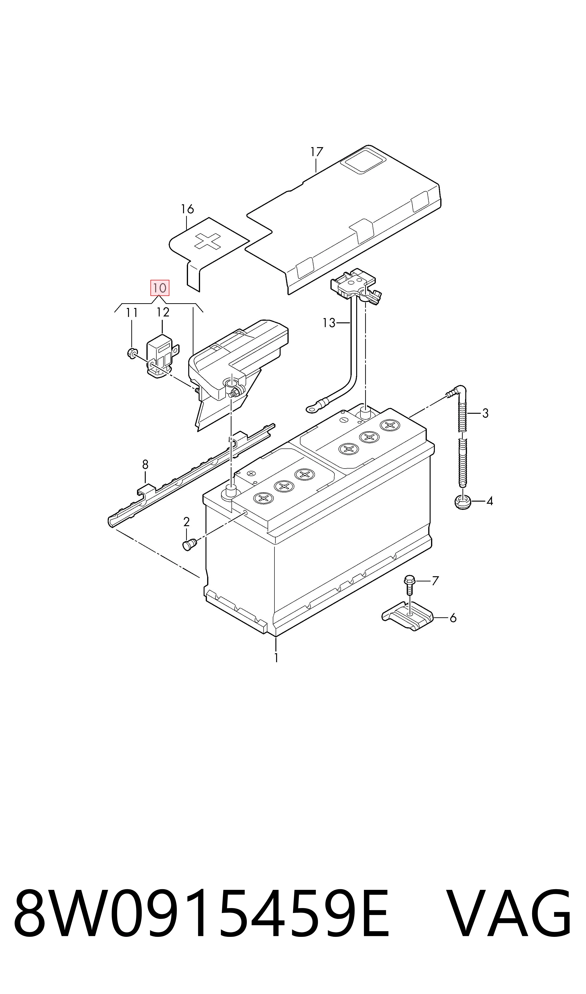 8W0915459E VAG Klema akumulatora