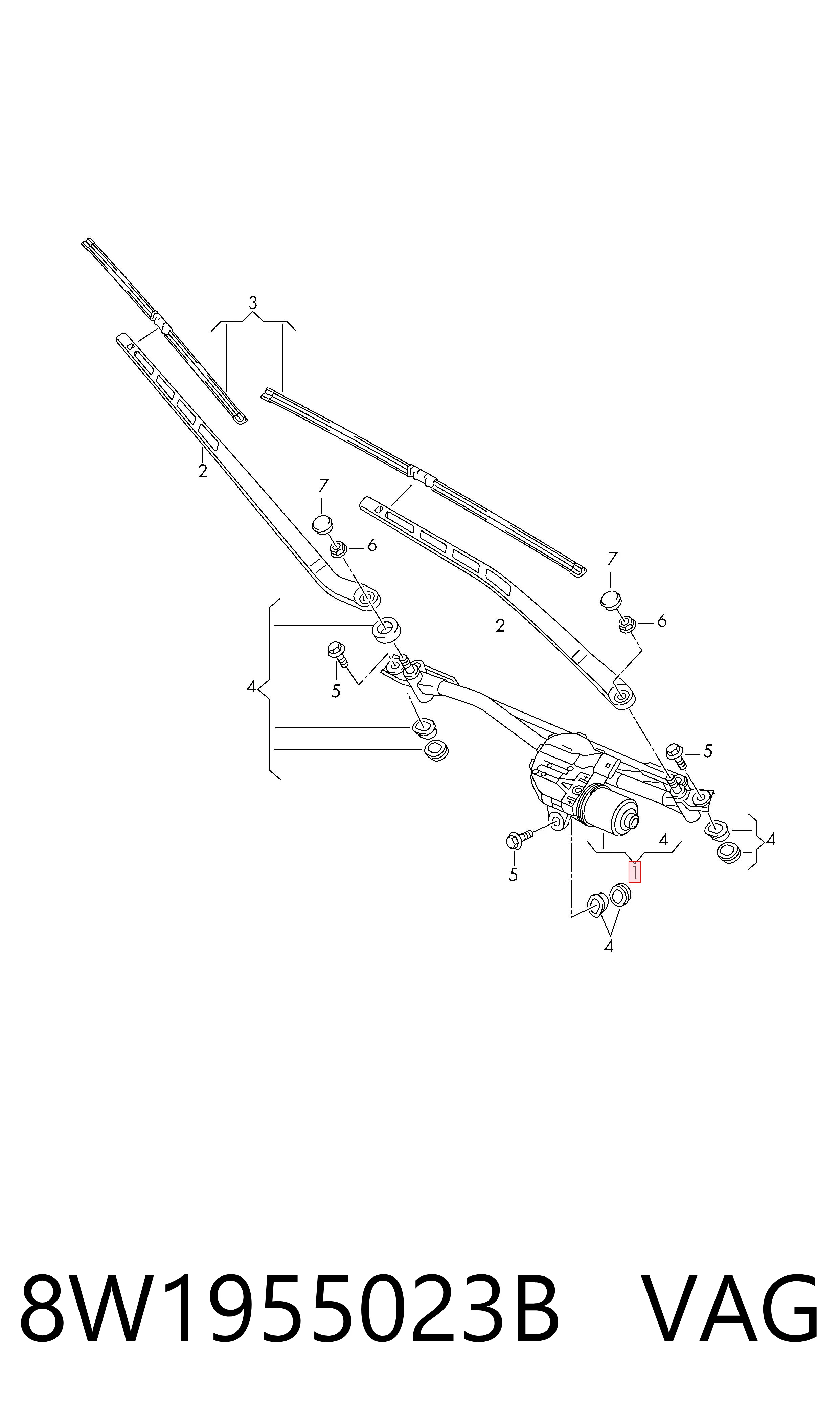 Mechanizm wycieraczek Audi A4 B9