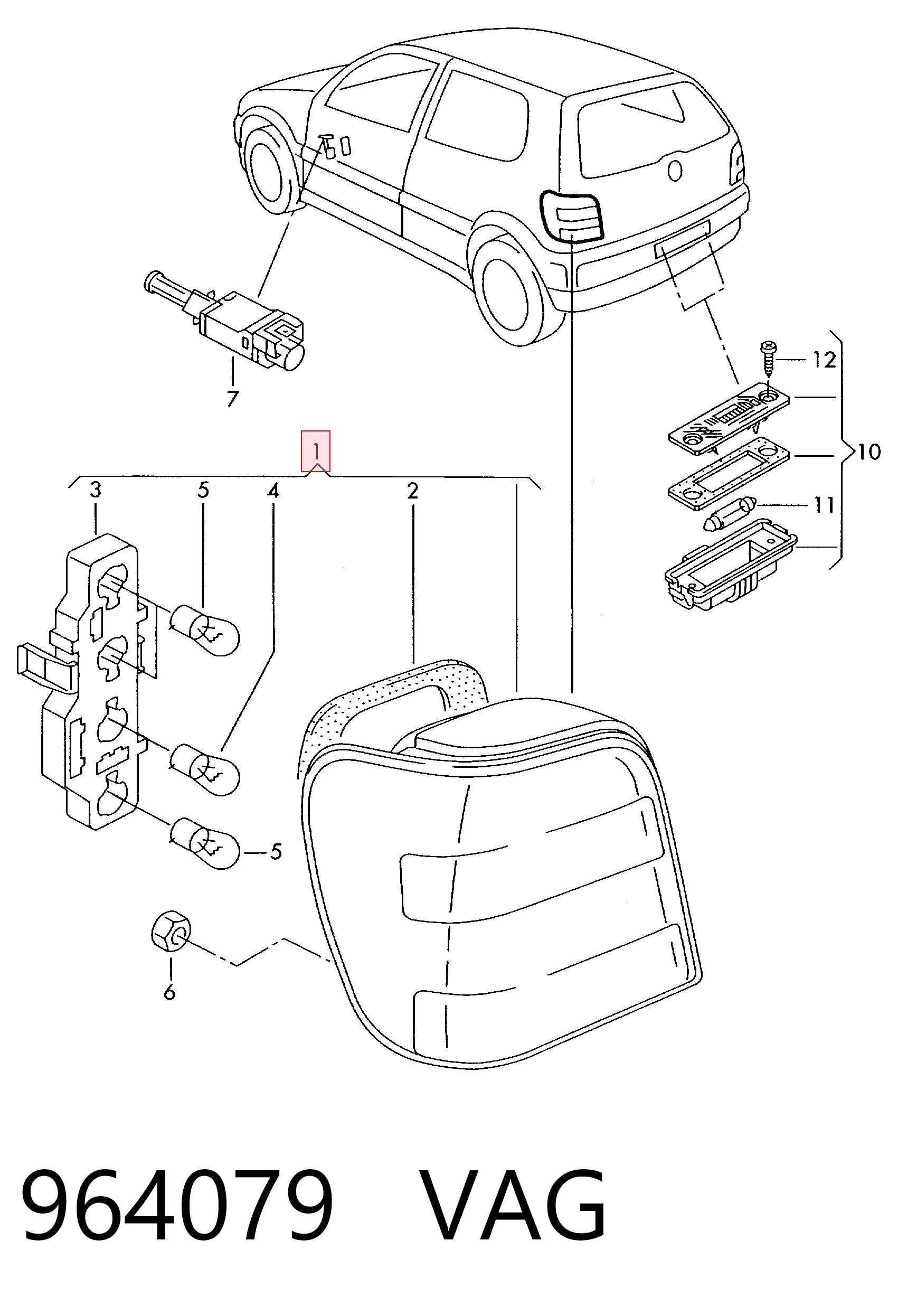  Lampa zespolona tylna lewa Volkswagen Polo 3
