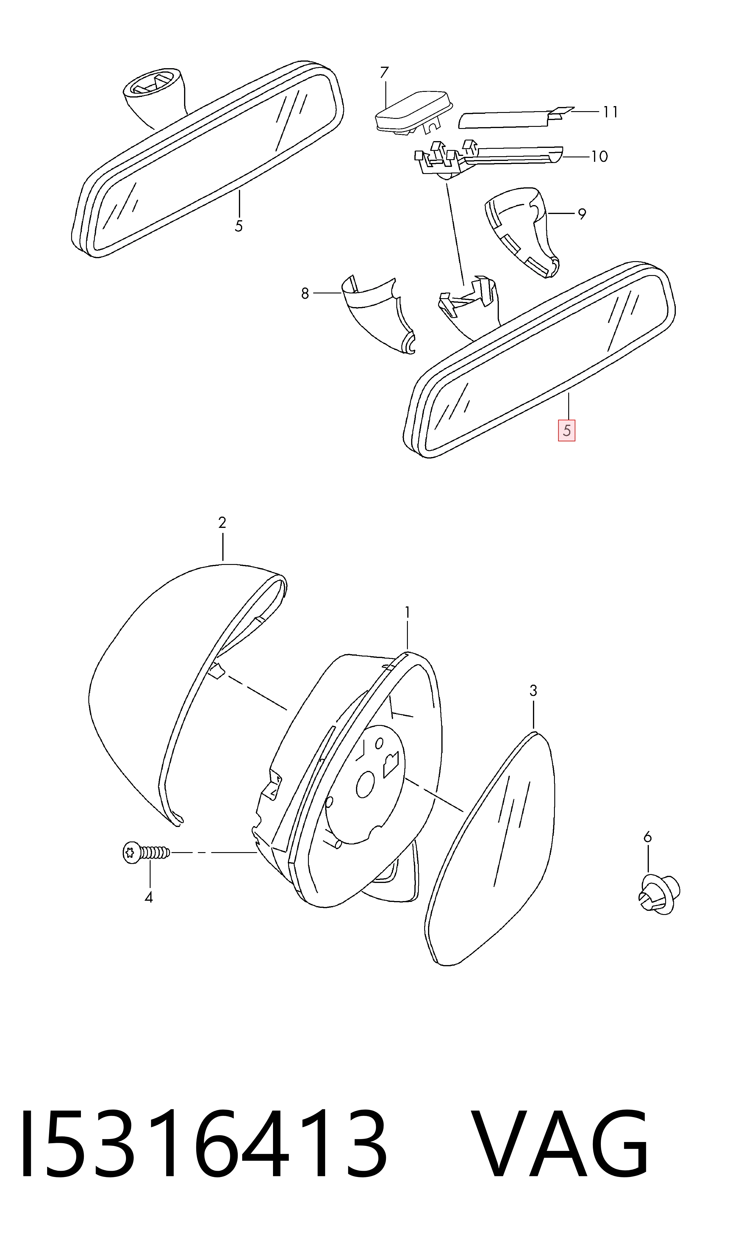  Lusterko wewnętrzne Seat Altea 