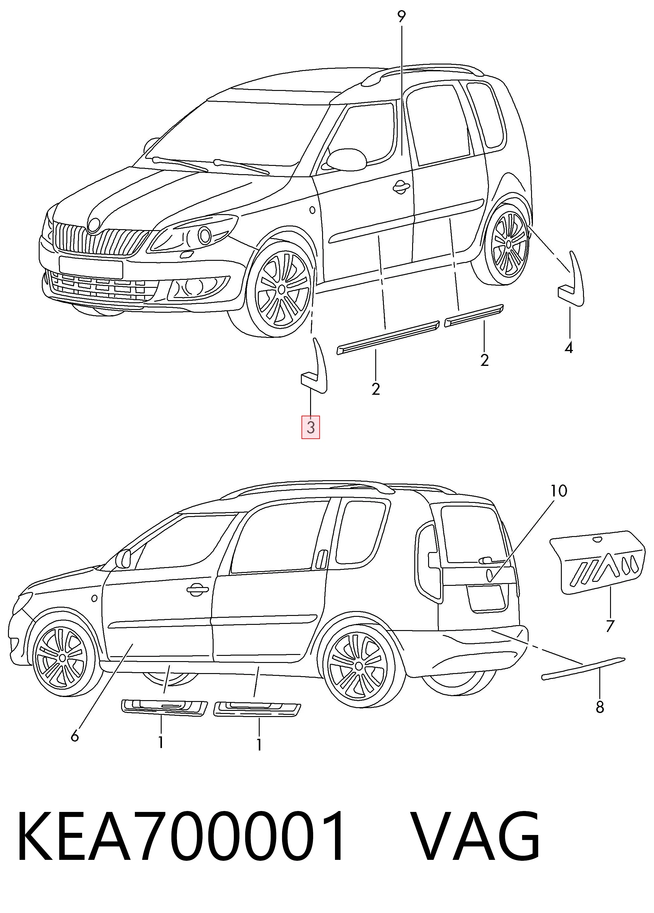 Chlapacze przednie, zestaw do Skoda Roomster  5J7