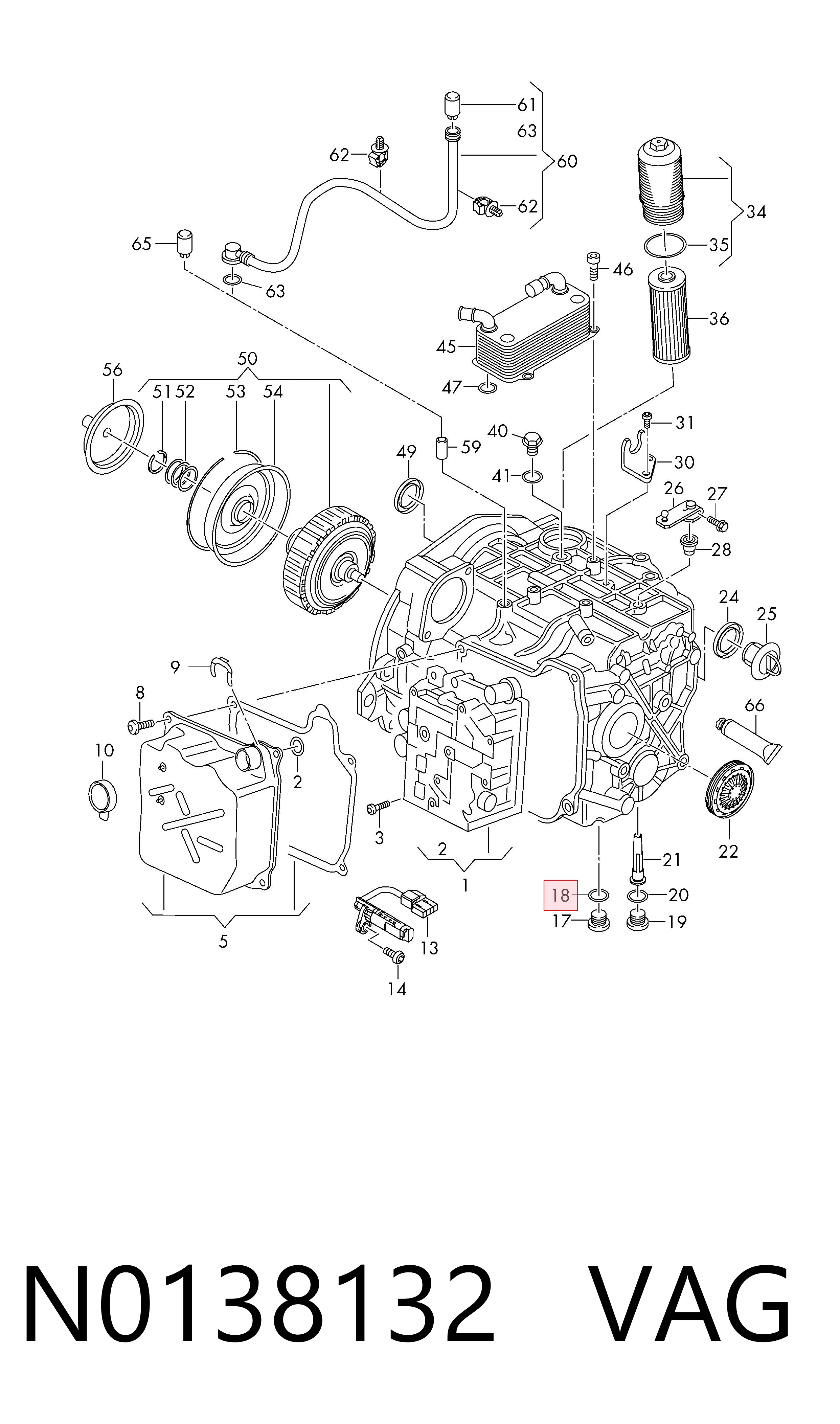 N0138132 VAG Uszczelka pompy próżniowej