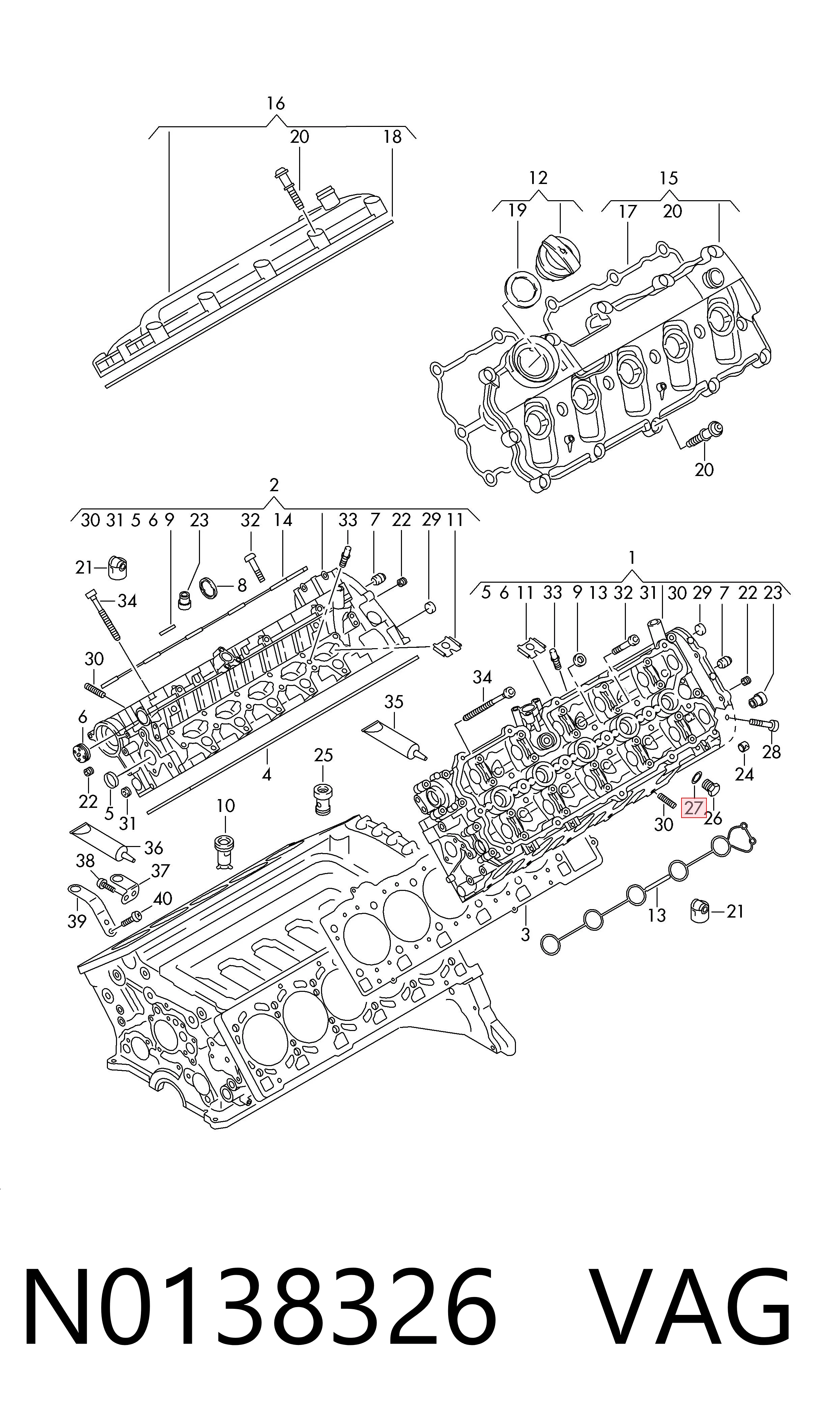 N0138326 VAG Uszczelka korka miski olejowej