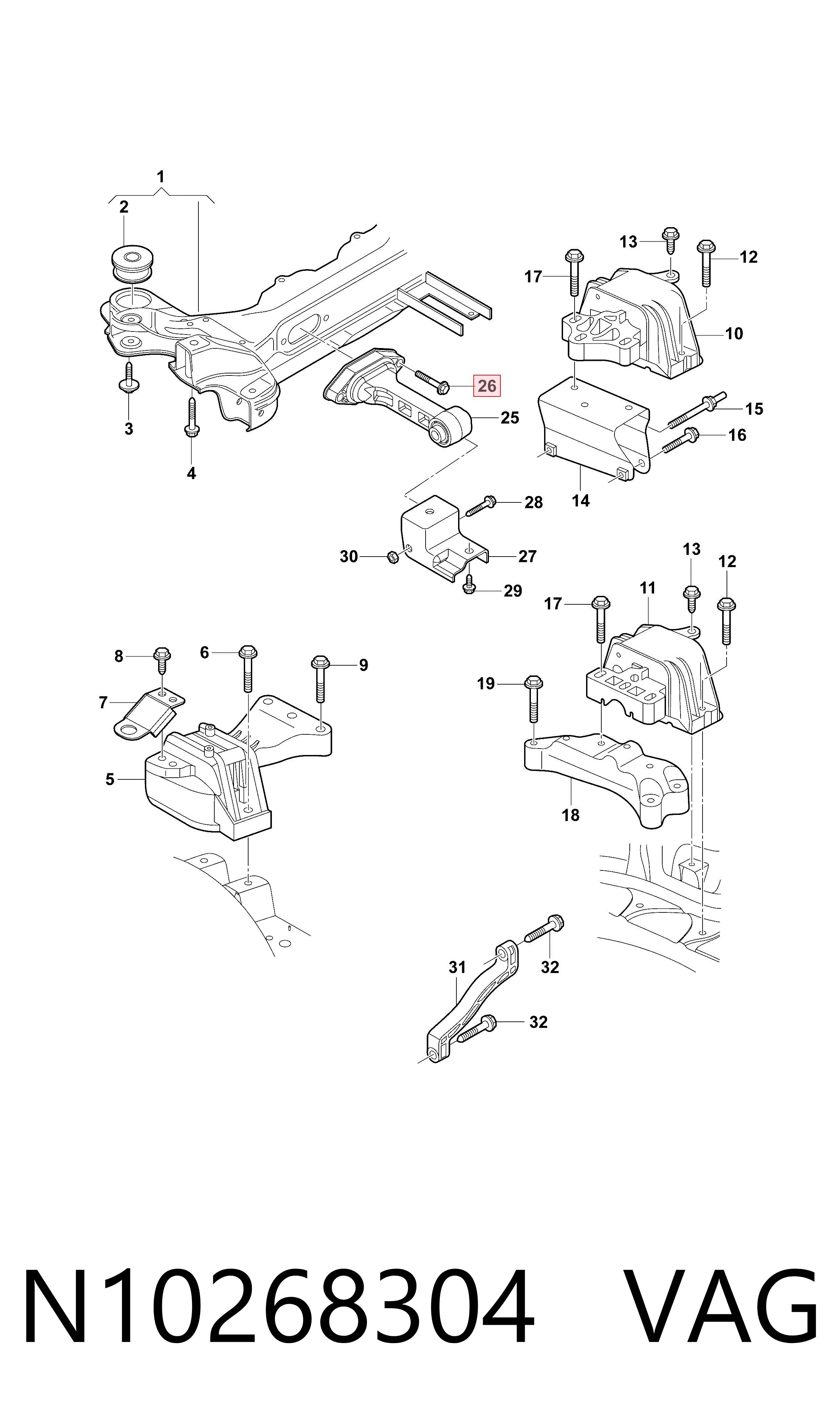 Pasek rozrządu, zestaw VAG N10268304 cena, od 2,82 USD
