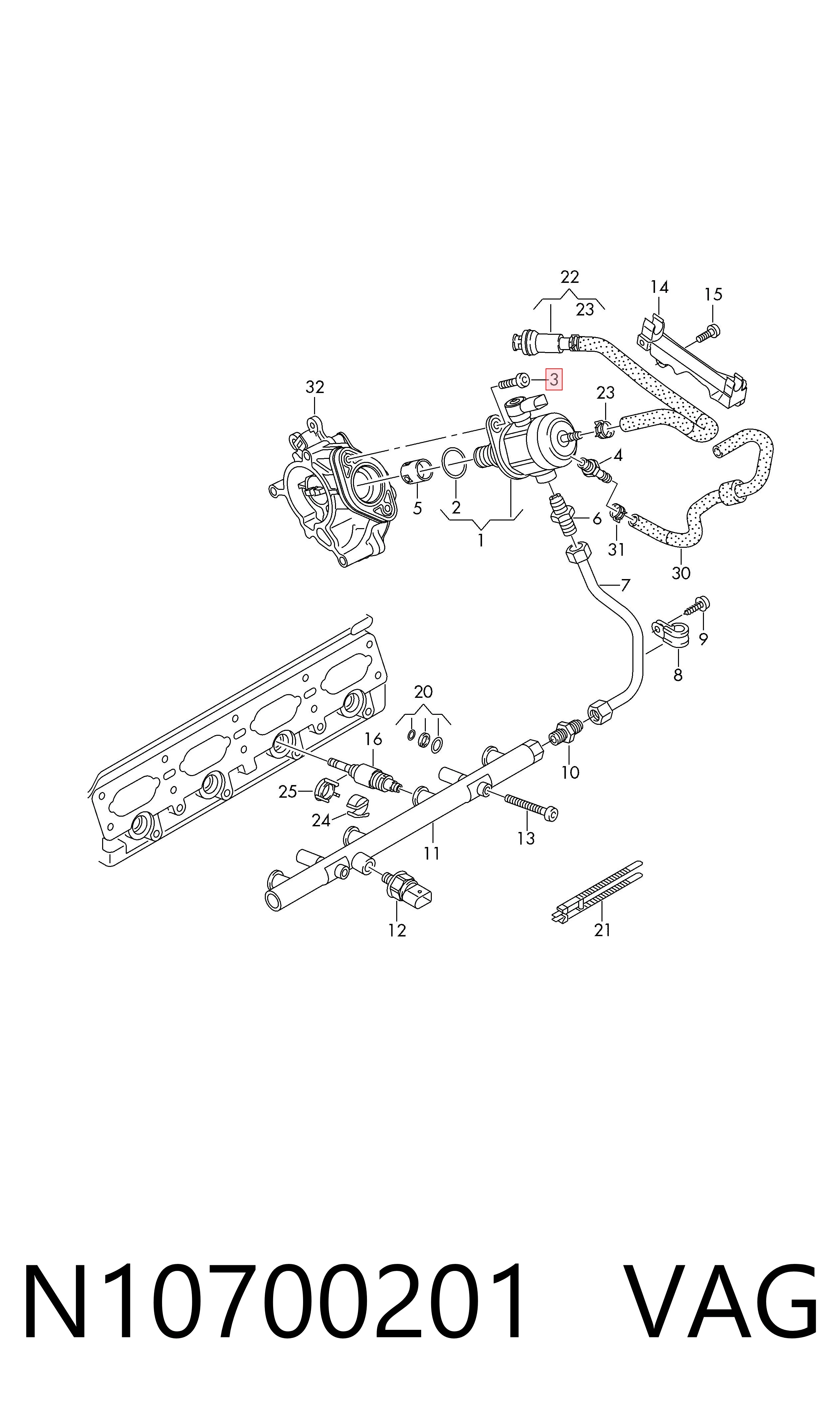 Śruba VAG N10700201 cena, od 3,96 USD