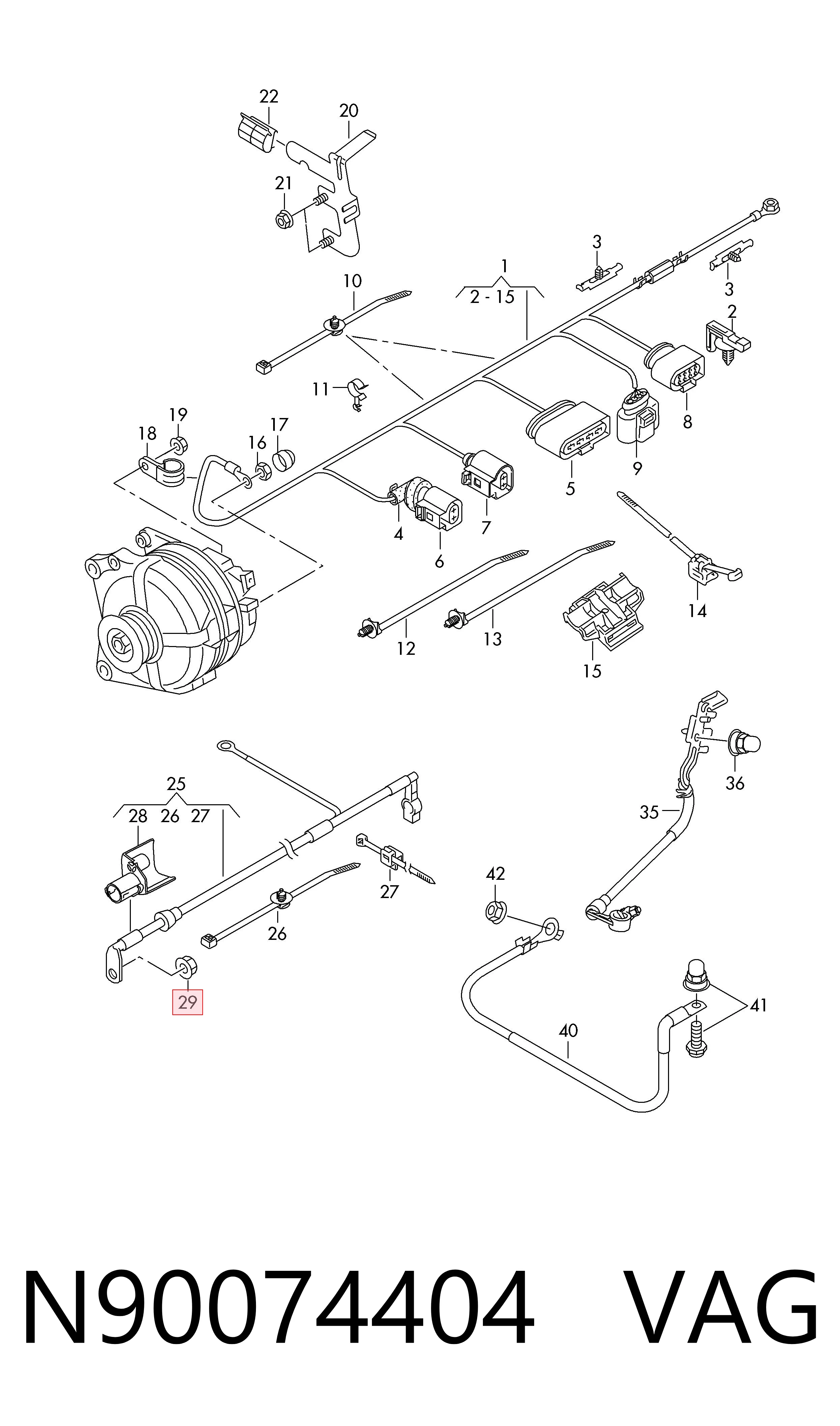 Pasek rozrządu, zestaw VAG N90074404 cena, od 0,61 USD