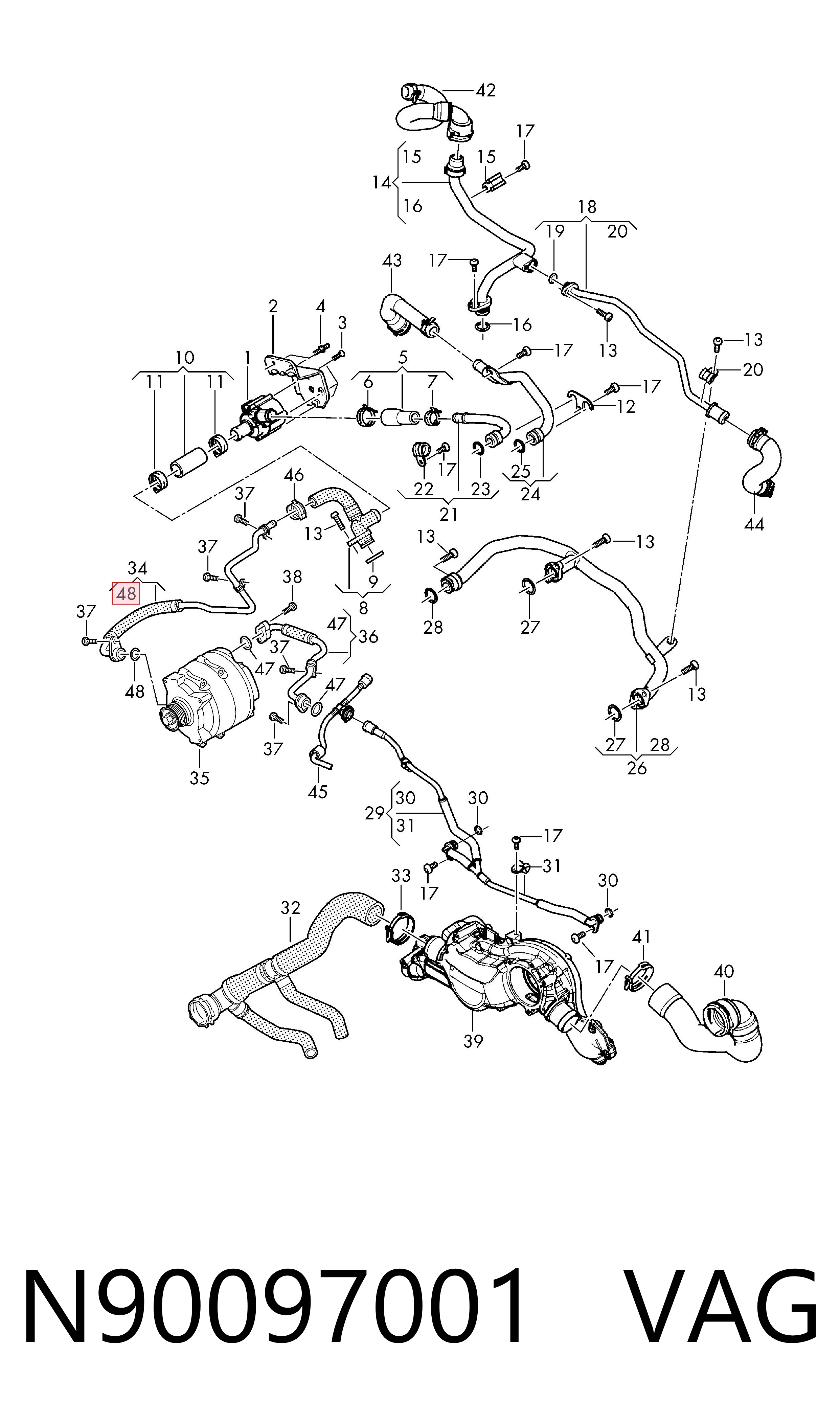  VAG N90097001 cena, od 7,36 USD