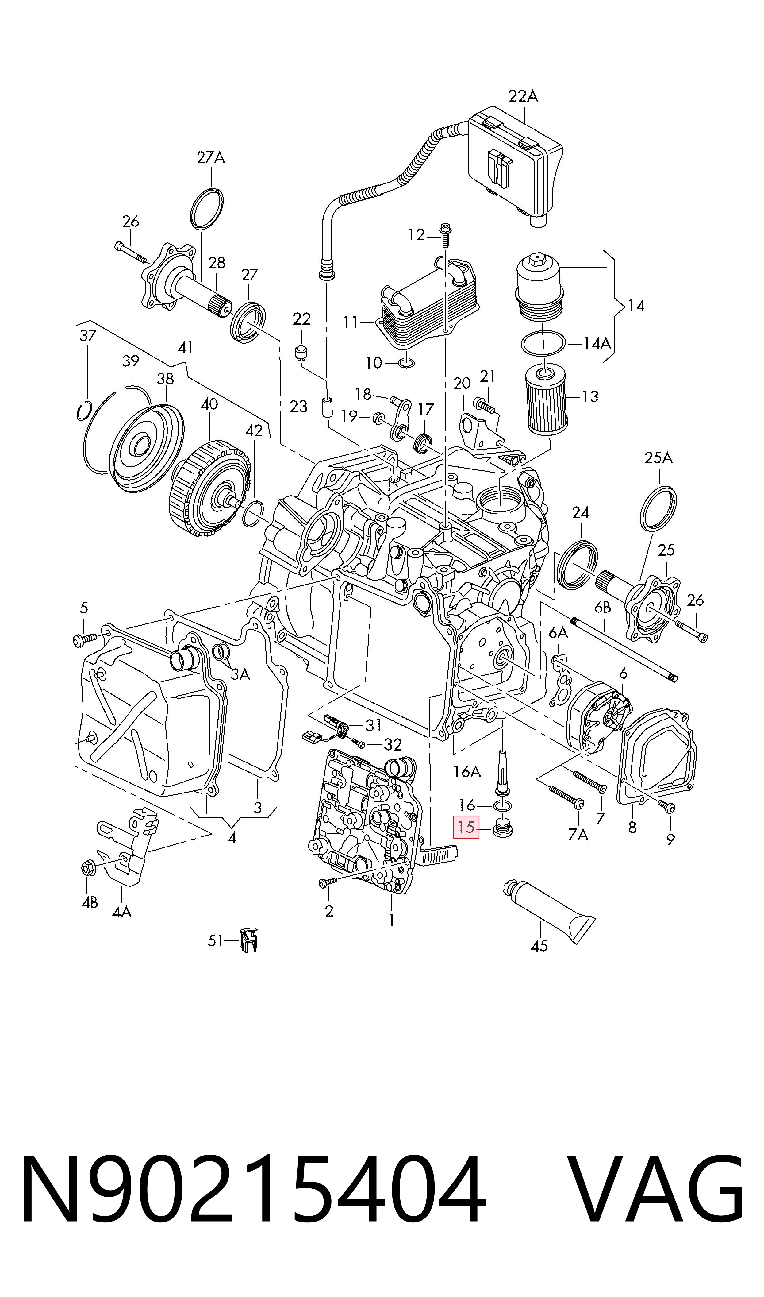 Korek miski automatycznej skrzyni biegów VAG N90215404 cena, od 6,68 USD