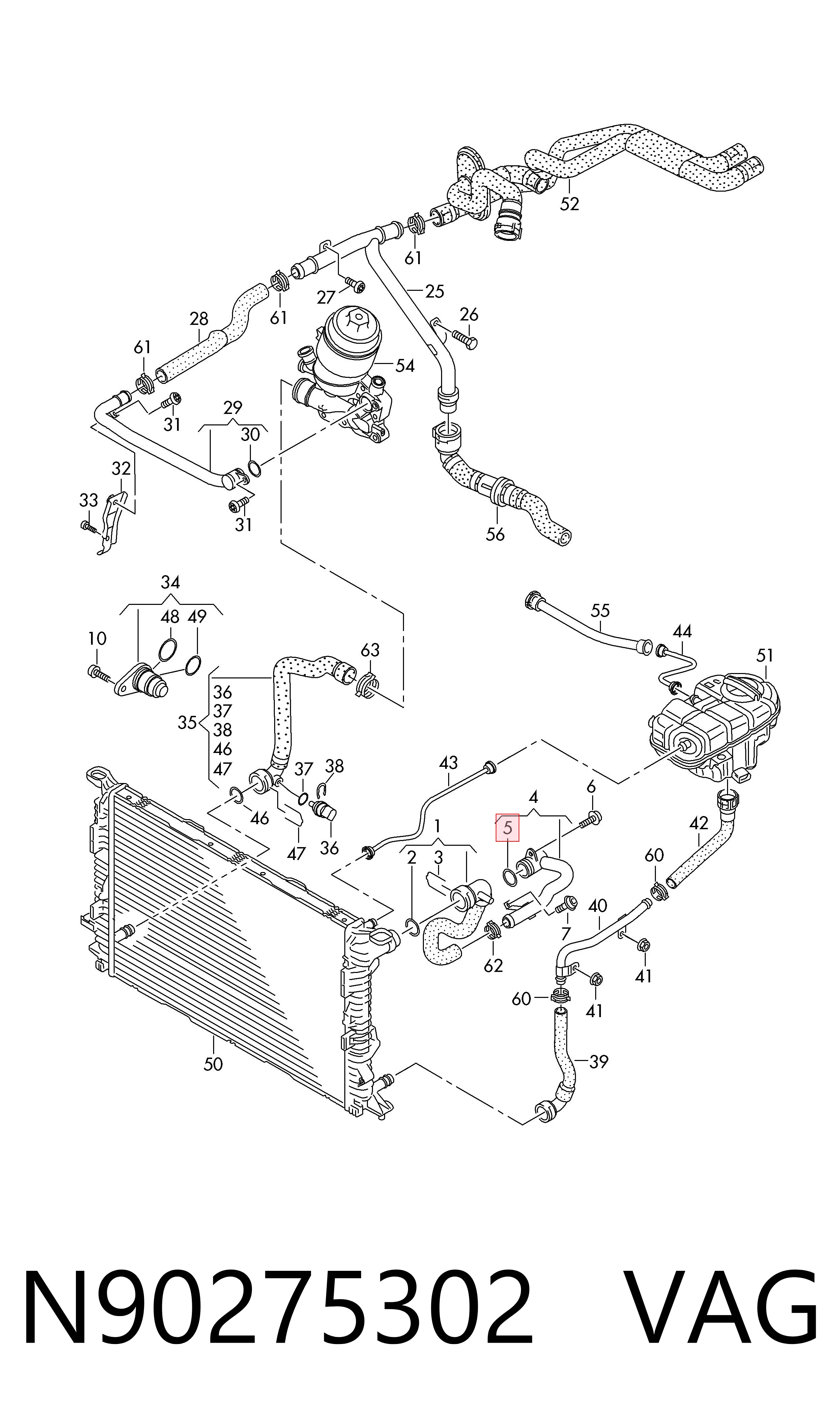 Uszczelka termostatu do Audi A6 C7 4G2, 4GC