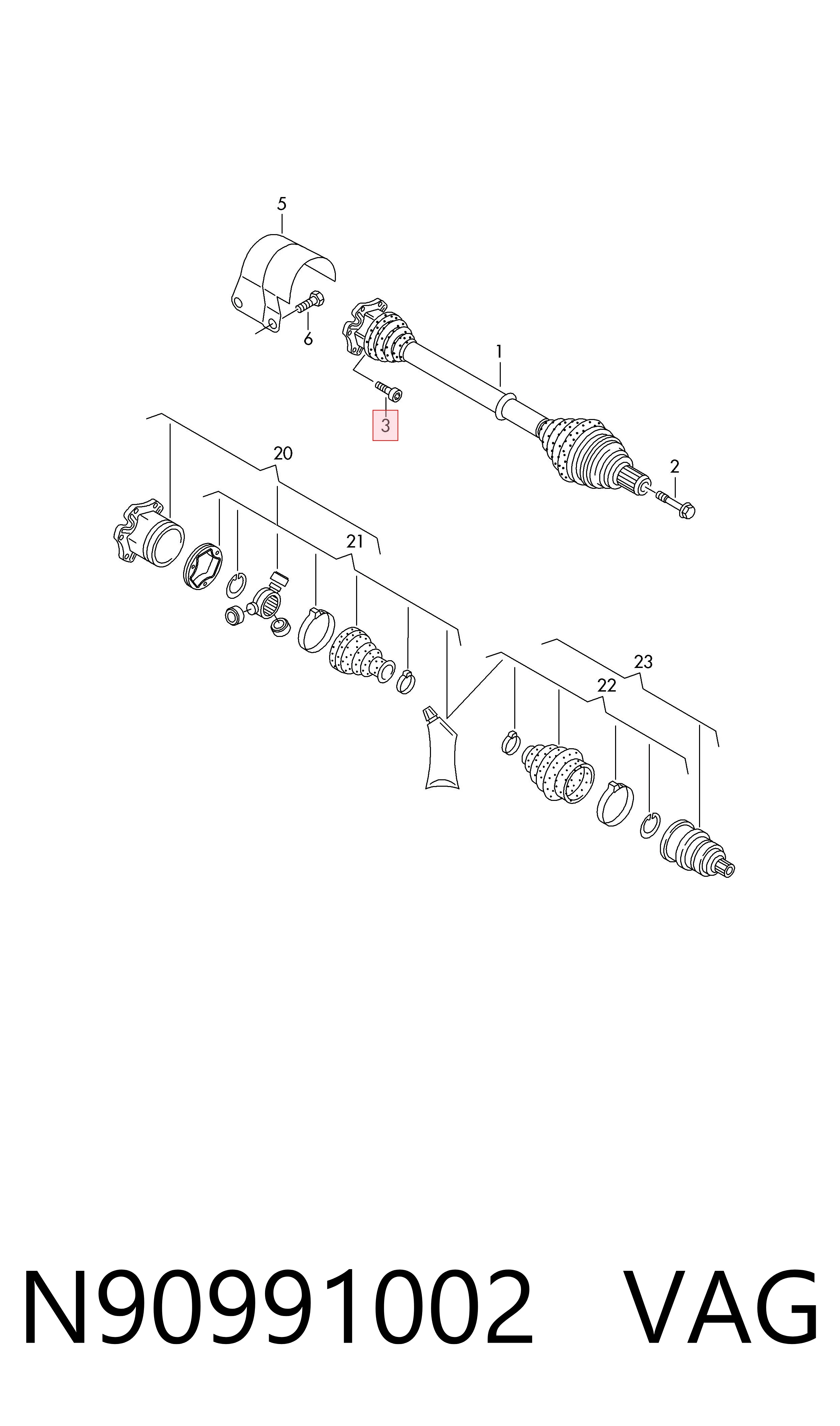 Śruba głowicy cylindrów VAG N90991002 cena, od 4,90 USD