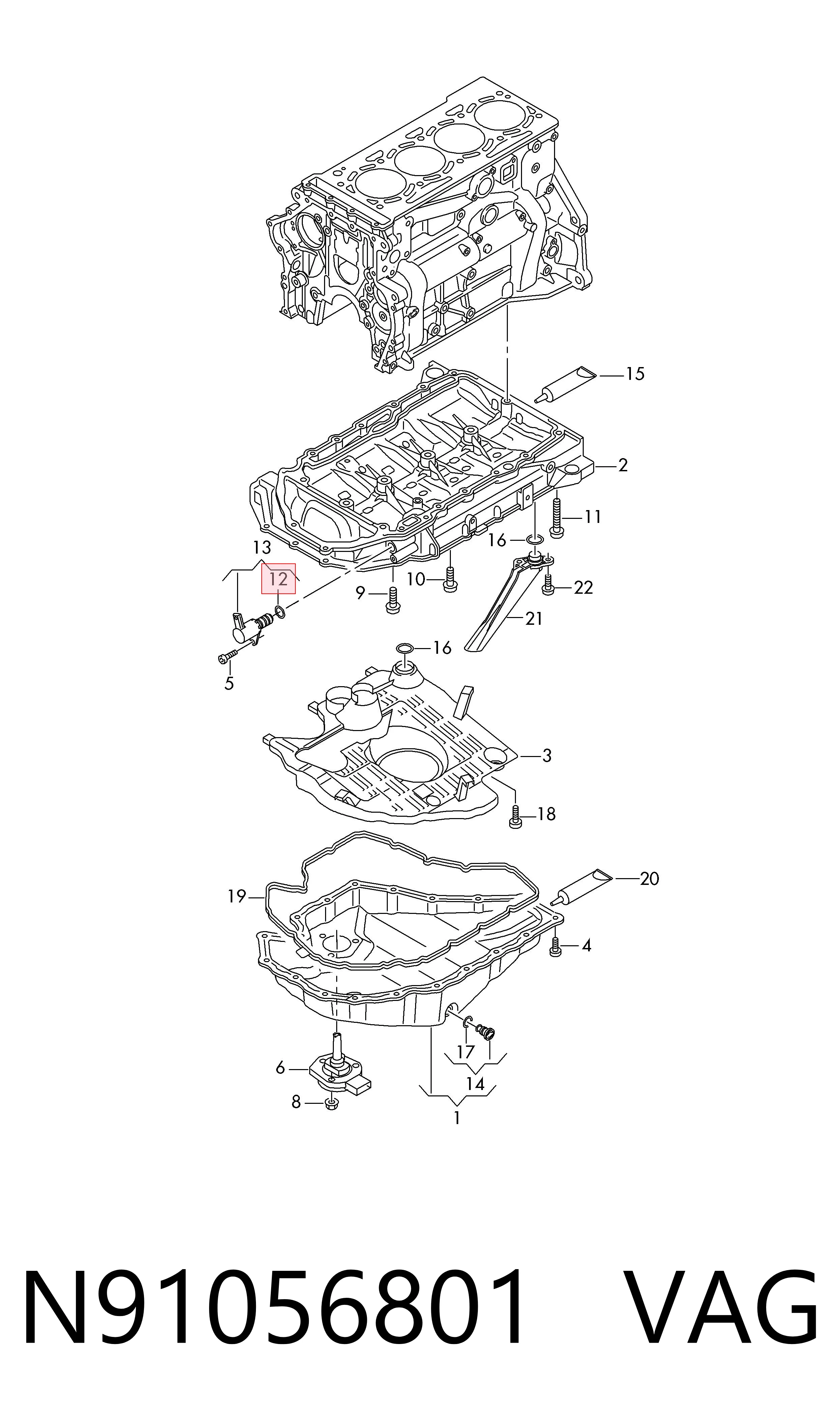 N91056801 VAG Uszczelka bagnetu miarki poziomu oleju
