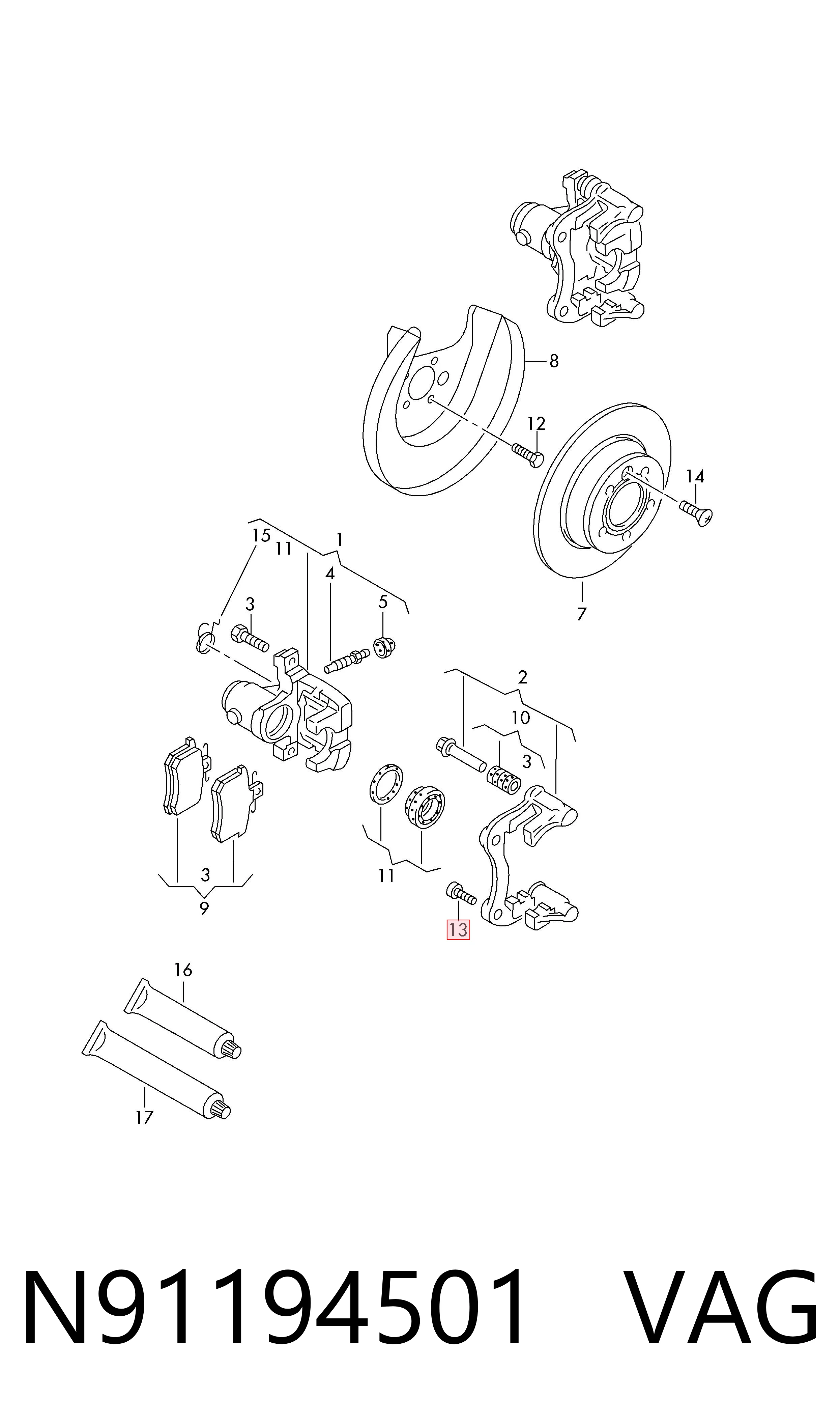  VAG N91194501 cena, od 10,94 USD