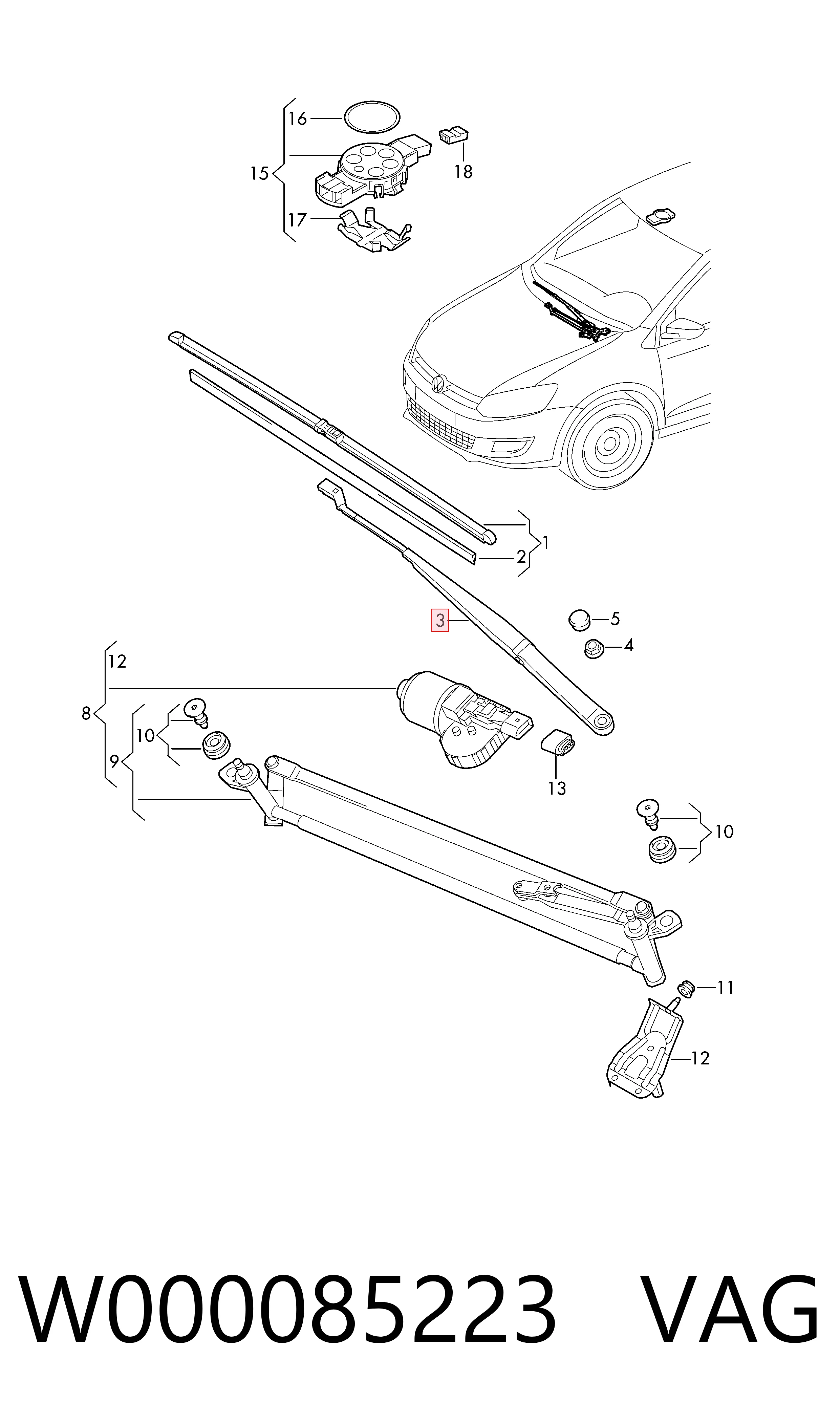 Ramię wycieraczki szyby przedniej Seat Ibiza V hatchback (KJ1, KJG) (2017 - 2026) cena, od 36,48 USD