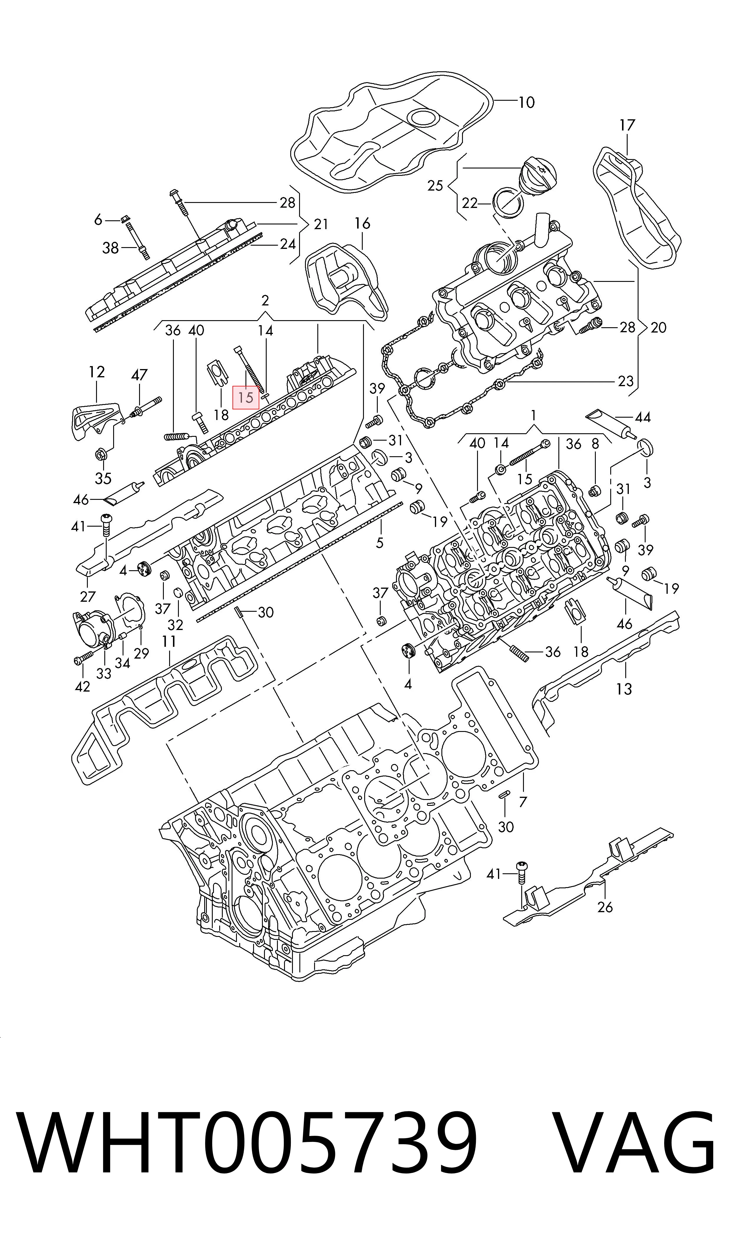 WHT005739 VAG Śruba głowicy cylindrów
