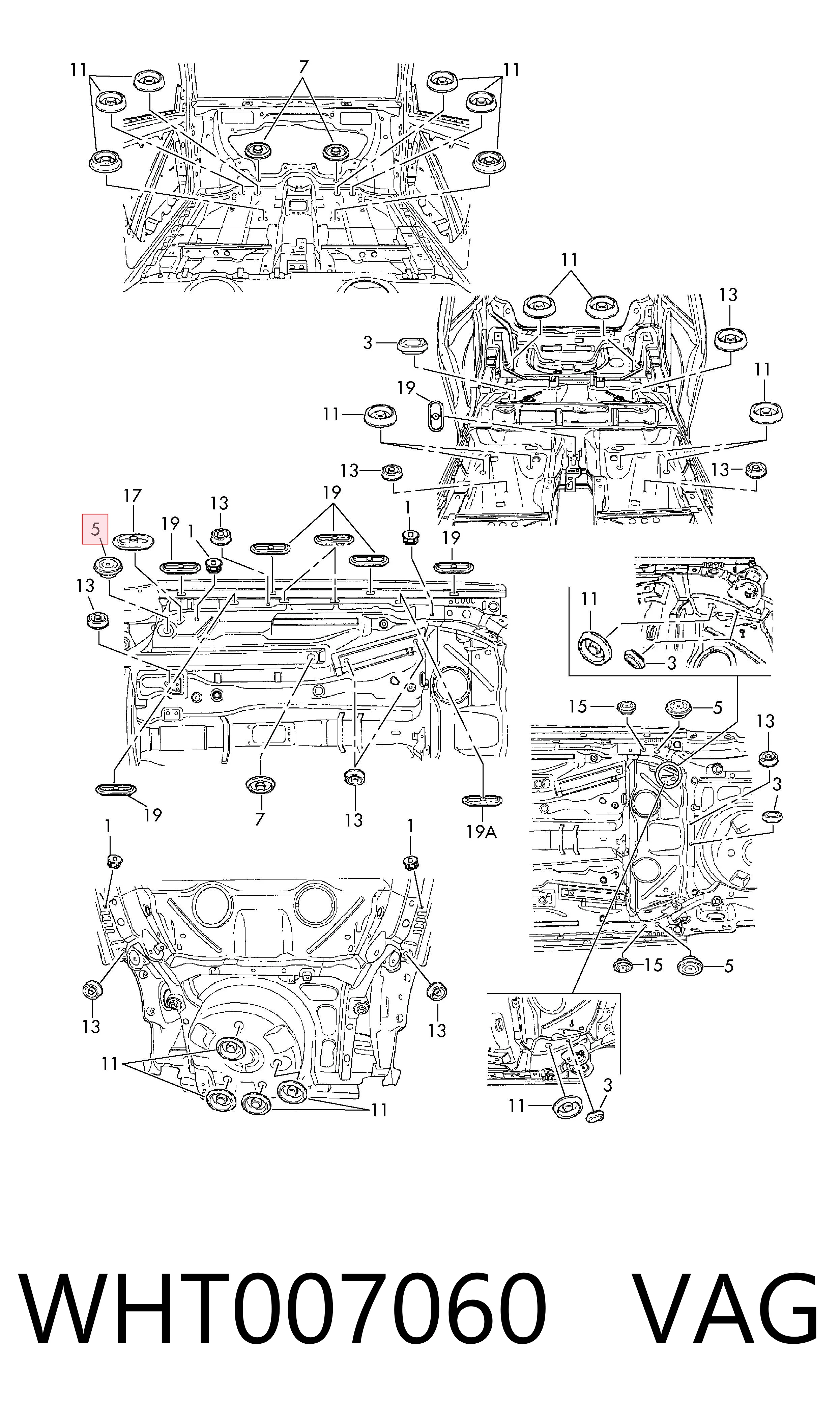 Do koszyka Wkładka dna nadwozia Volkswagen Polo VI AW1, BZ1, AE1