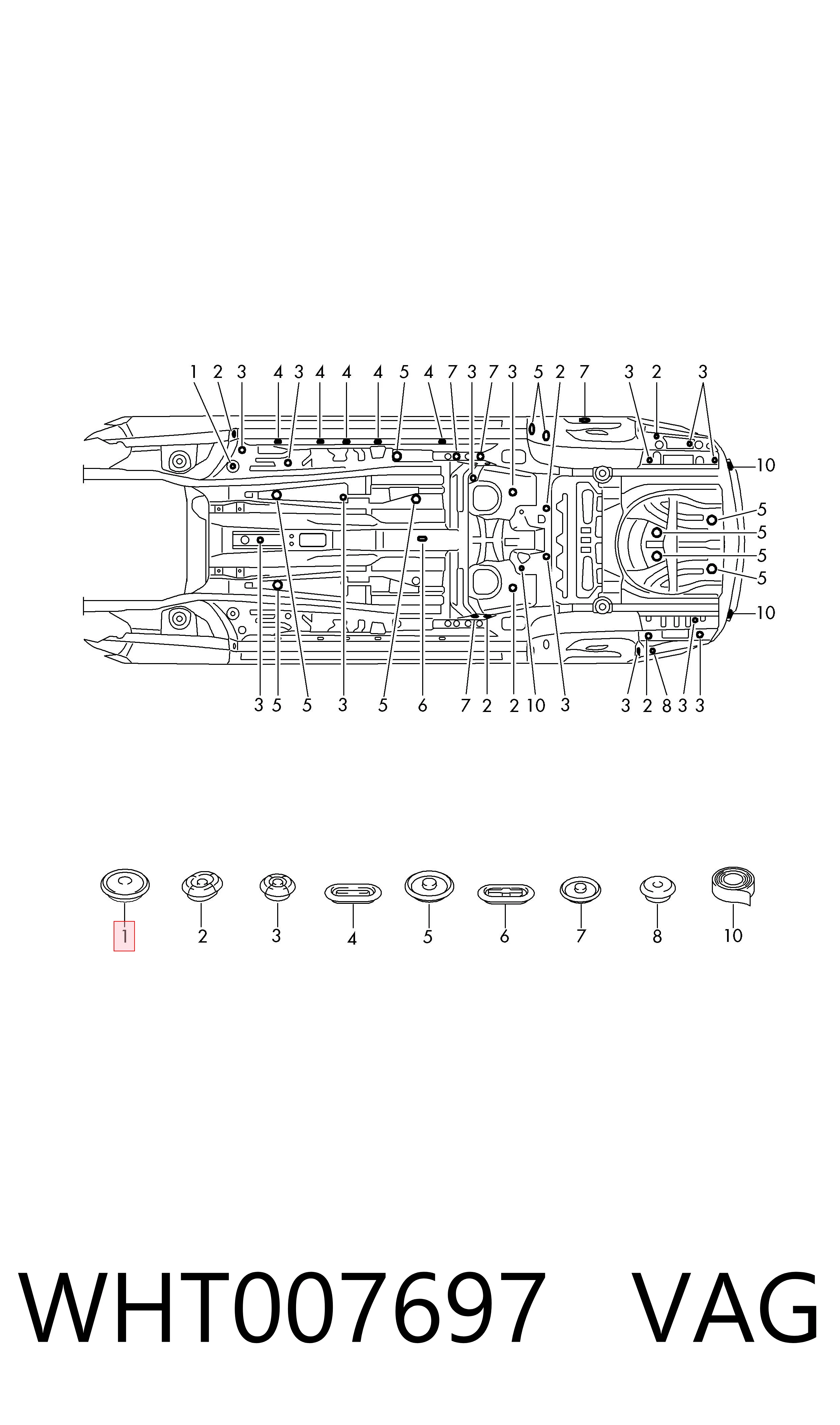 Do koszyka Wkładka dna nadwozia Volkswagen Polo VI AW1, BZ1, AE1