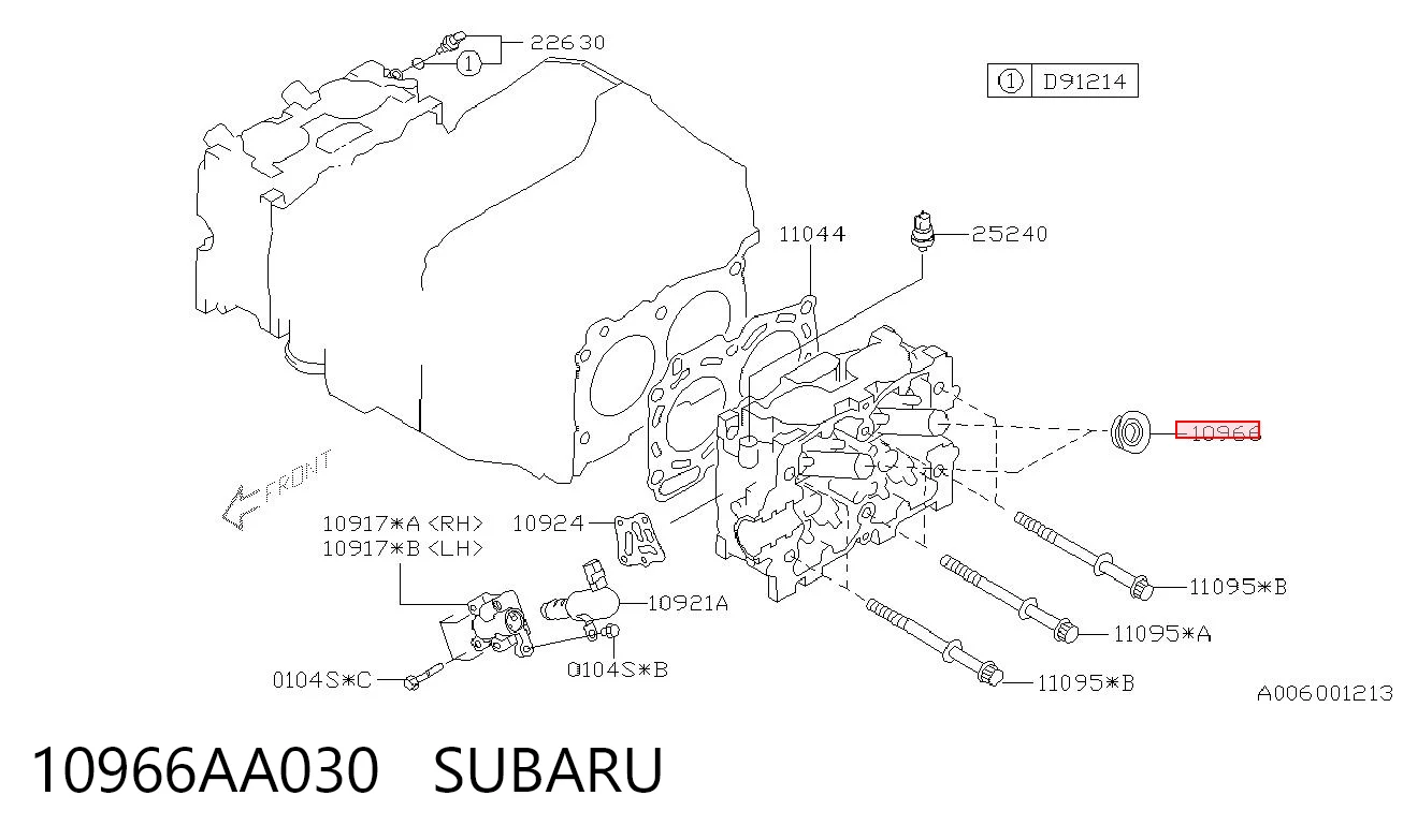 10966AA030 Subaru Pierścień uszczelniający gniazda świecy
