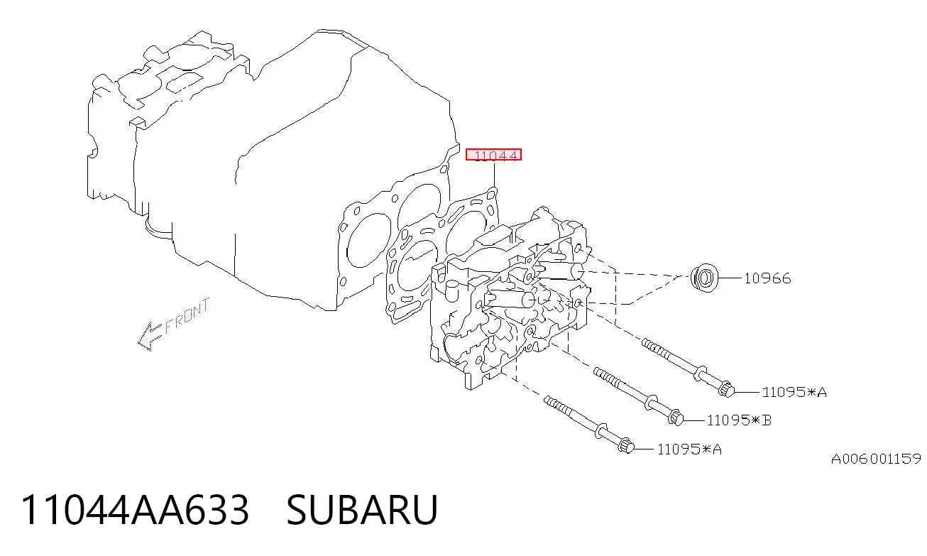 11044AA633 Subaru Uszczelka głowicy cylindrów