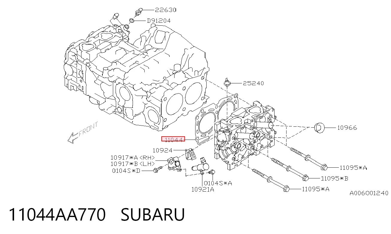 11044AA770 Subaru Uszczelka głowicy cylindrów