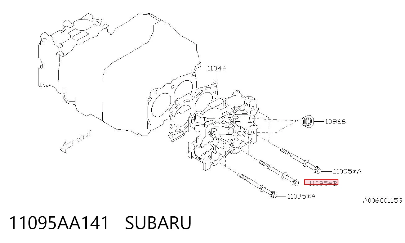 Do koszyka Śruba głowicy cylindrów Subaru Outback III B13, BP