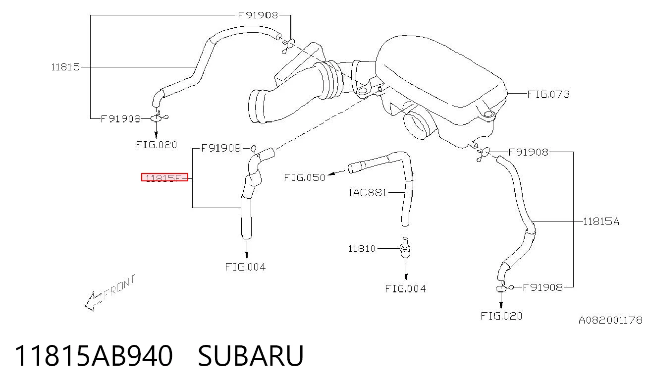 11815AB940 Subaru Króciec wentylacji kadłuba (separatora oleju)