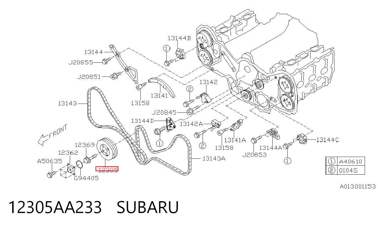 Do koszyka Koło pasowe wału korbowego Subaru Tribeca B9 