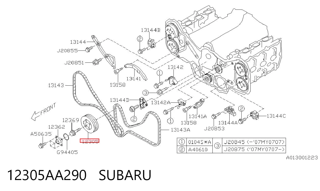 Koło pasowe wału korbowego Subaru Tribeca B9