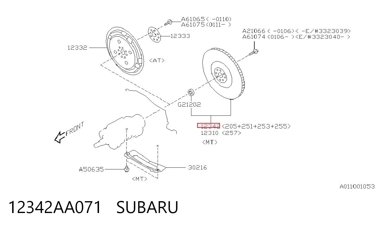 12342AA071 Subaru Koło zamachowe silnika