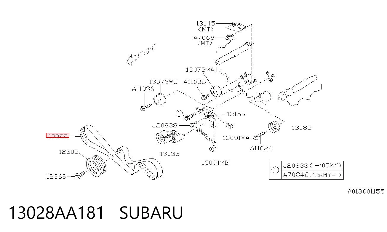 13028AA181 Subaru Pasek rozrządu