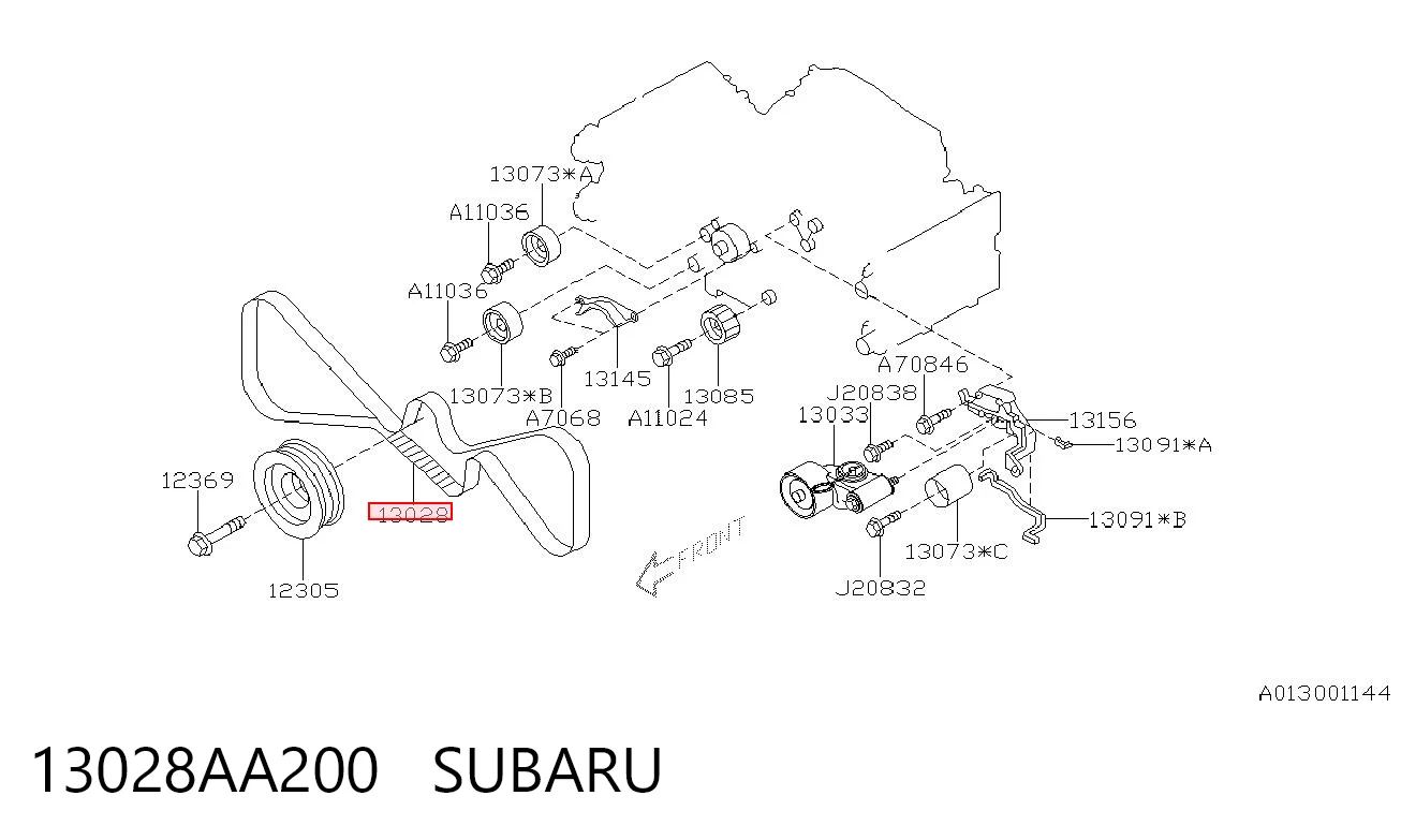 13028AA200 Subaru Pasek rozrządu
