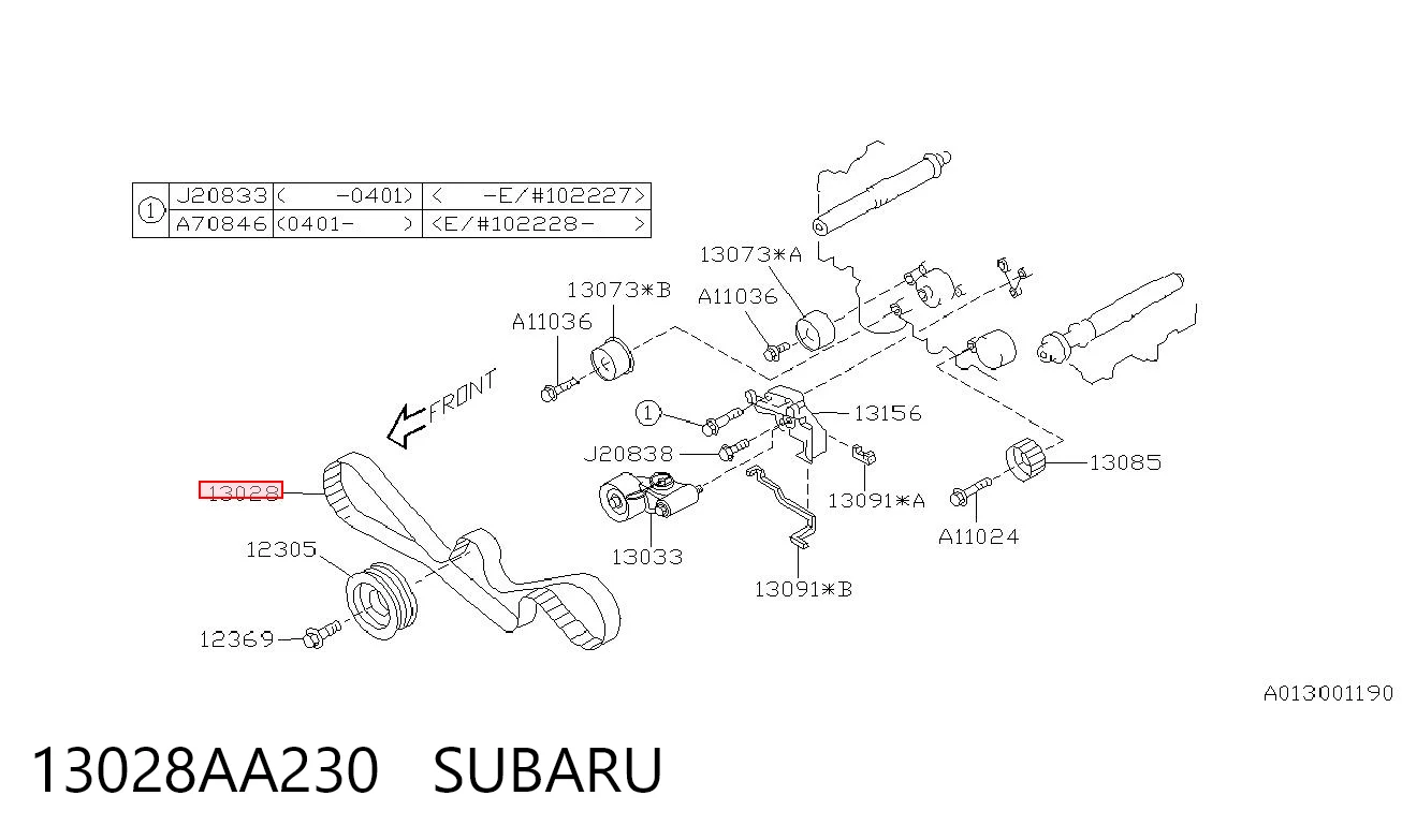 13028AA230 Subaru Pasek rozrządu
