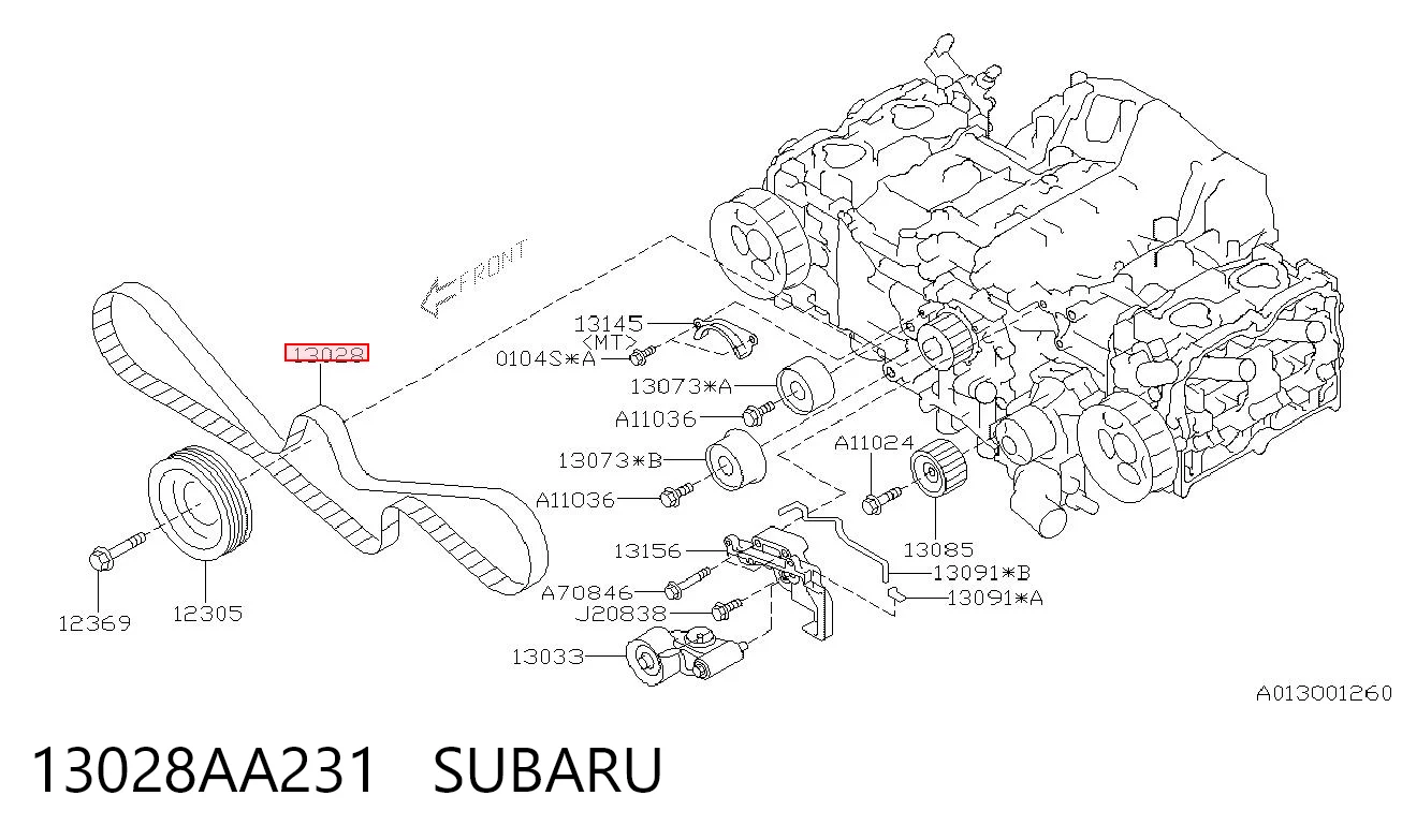 13028AA231 Subaru Pasek rozrządu