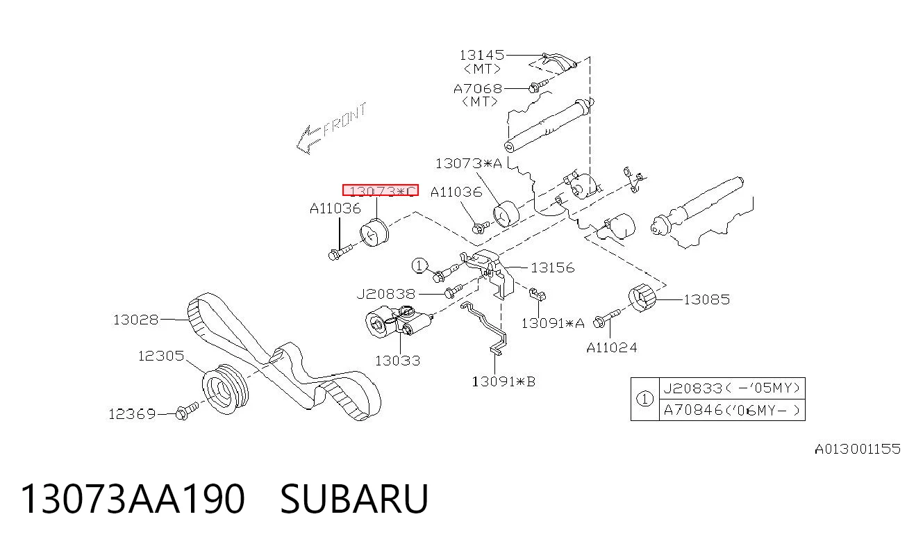 13073AA190 Subaru Rolka prowadząca kierunkowa paska rozrządu