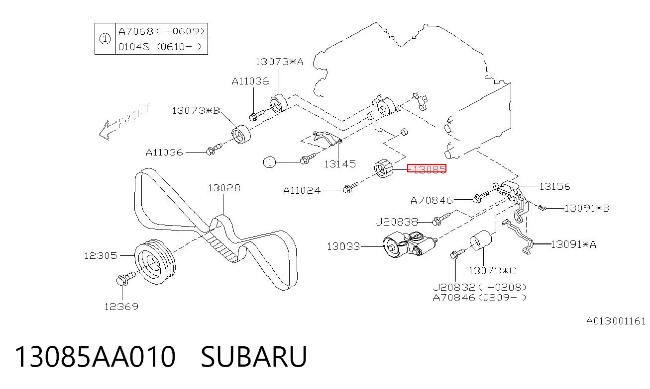 13085AA010 Subaru Rolka prowadząca kierunkowa paska rozrządu