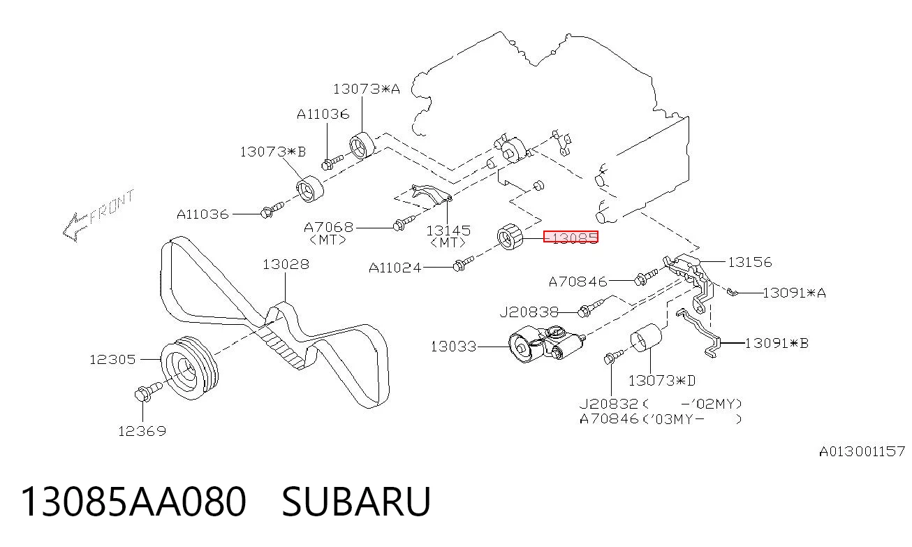 13085AA080 Subaru Rolka prowadząca kierunkowa paska rozrządu