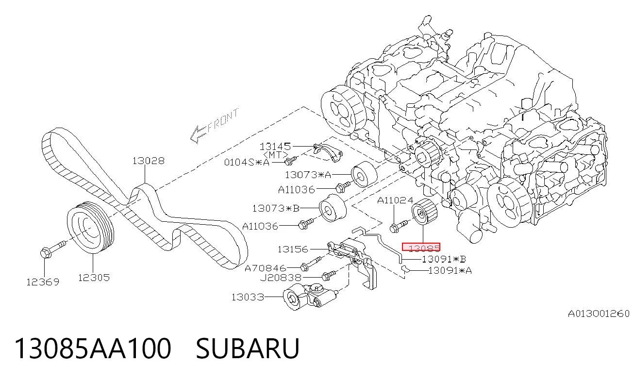 13085AA100 Subaru Rolka prowadząca kierunkowa paska rozrządu