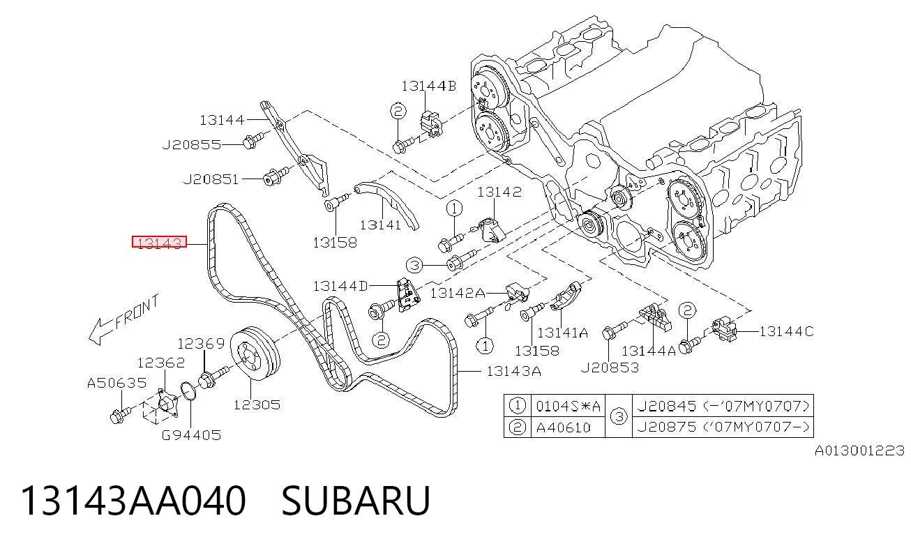 13143AA040 Subaru Łańcuch rozrządu prawy